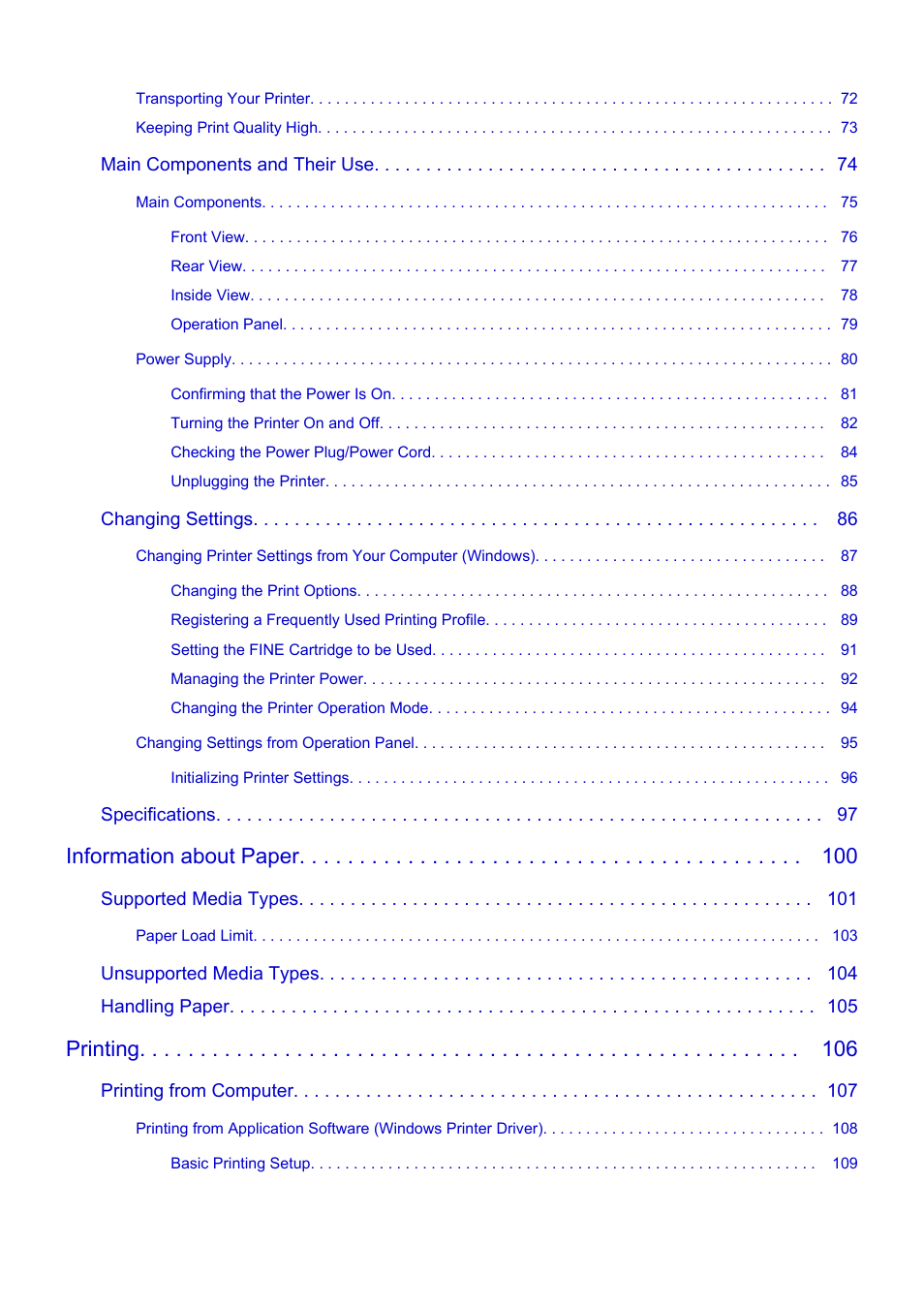 Information about paper, Printing | Canon PIXMA TS202 Inkjet Printer User Manual | Page 3 / 245