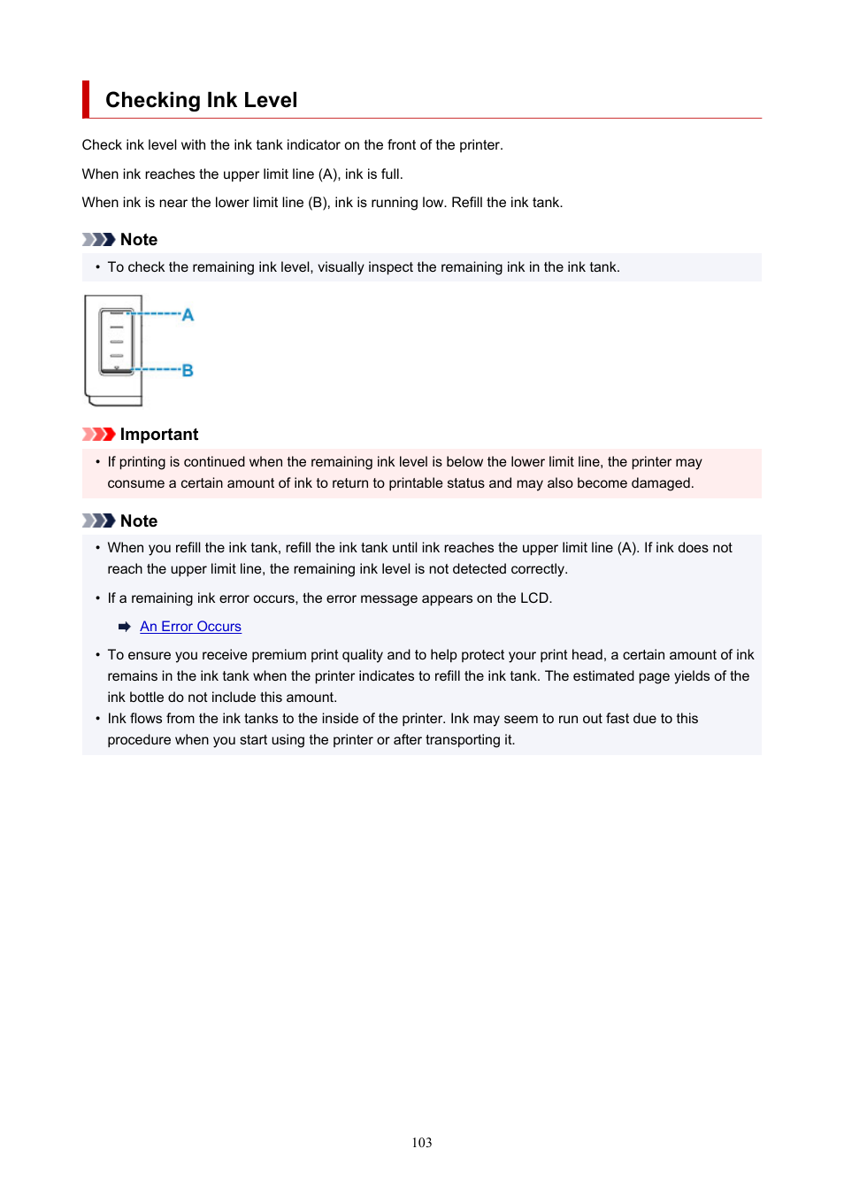 Checking ink level | Canon PIXMA G5020 Wireless MegaTank Printer User Manual | Page 103 / 422
