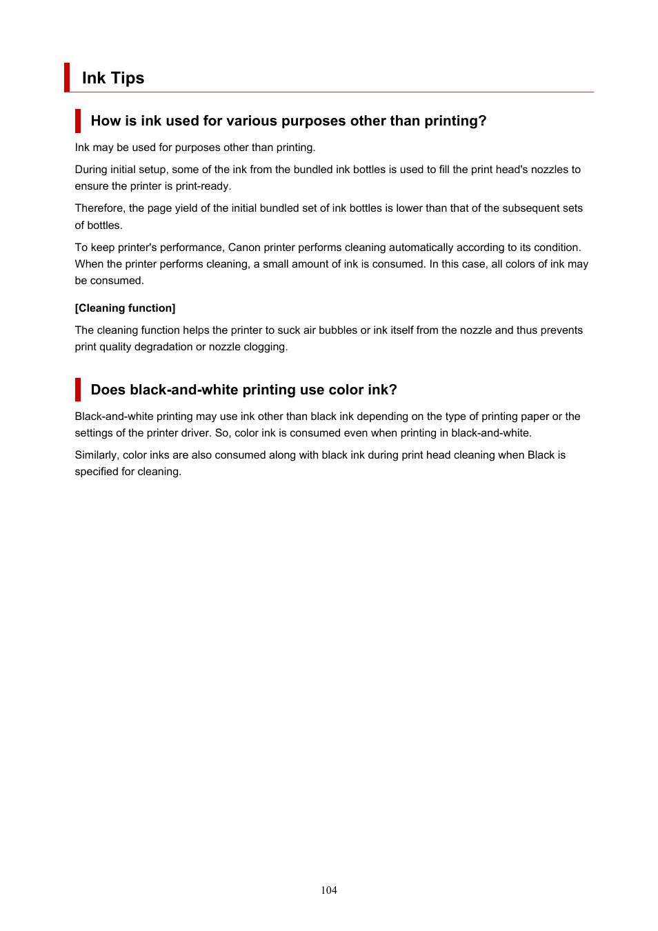 Ink tips | Canon PIXMA G5020 Wireless MegaTank Printer User Manual | Page 104 / 422