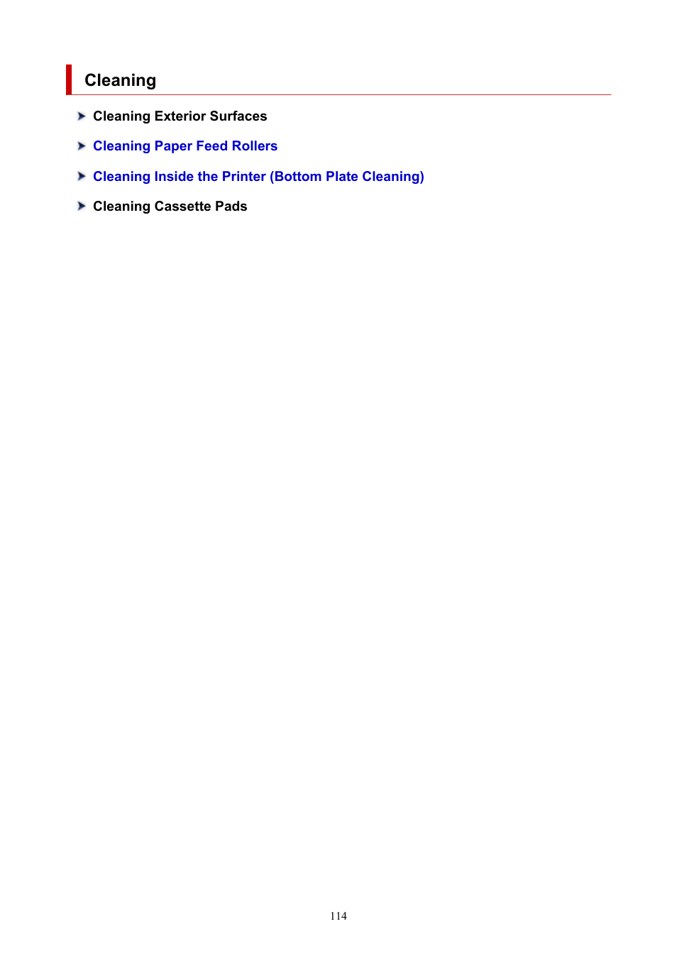 Cleaning | Canon PIXMA G5020 Wireless MegaTank Printer User Manual | Page 114 / 422