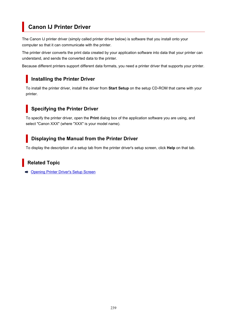 Canon ij printer driver | Canon PIXMA G5020 Wireless MegaTank Printer User Manual | Page 239 / 422
