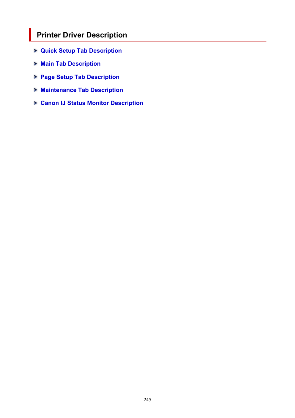 Printer driver description | Canon PIXMA G5020 Wireless MegaTank Printer User Manual | Page 245 / 422