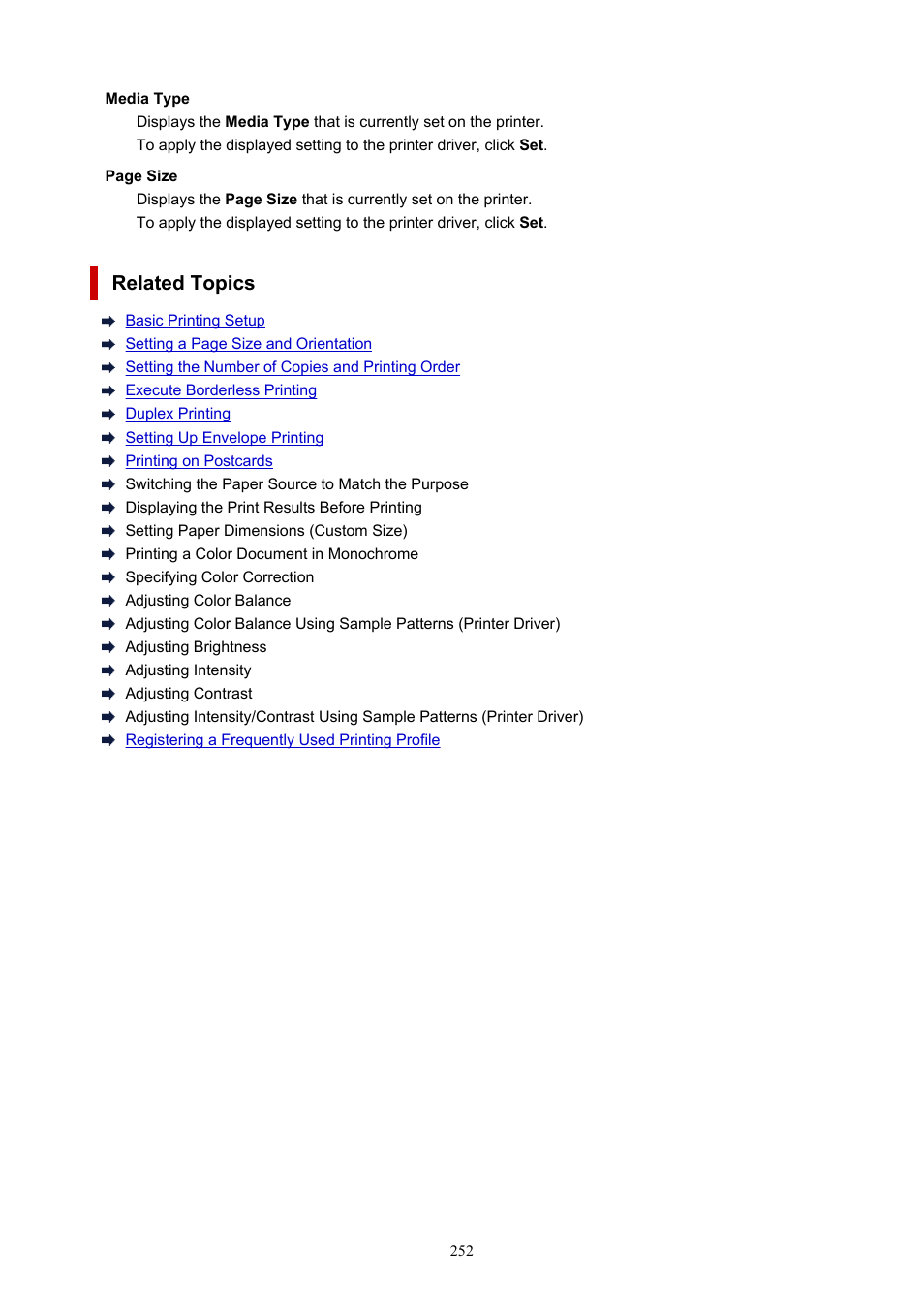 Related topics | Canon PIXMA G5020 Wireless MegaTank Printer User Manual | Page 252 / 422