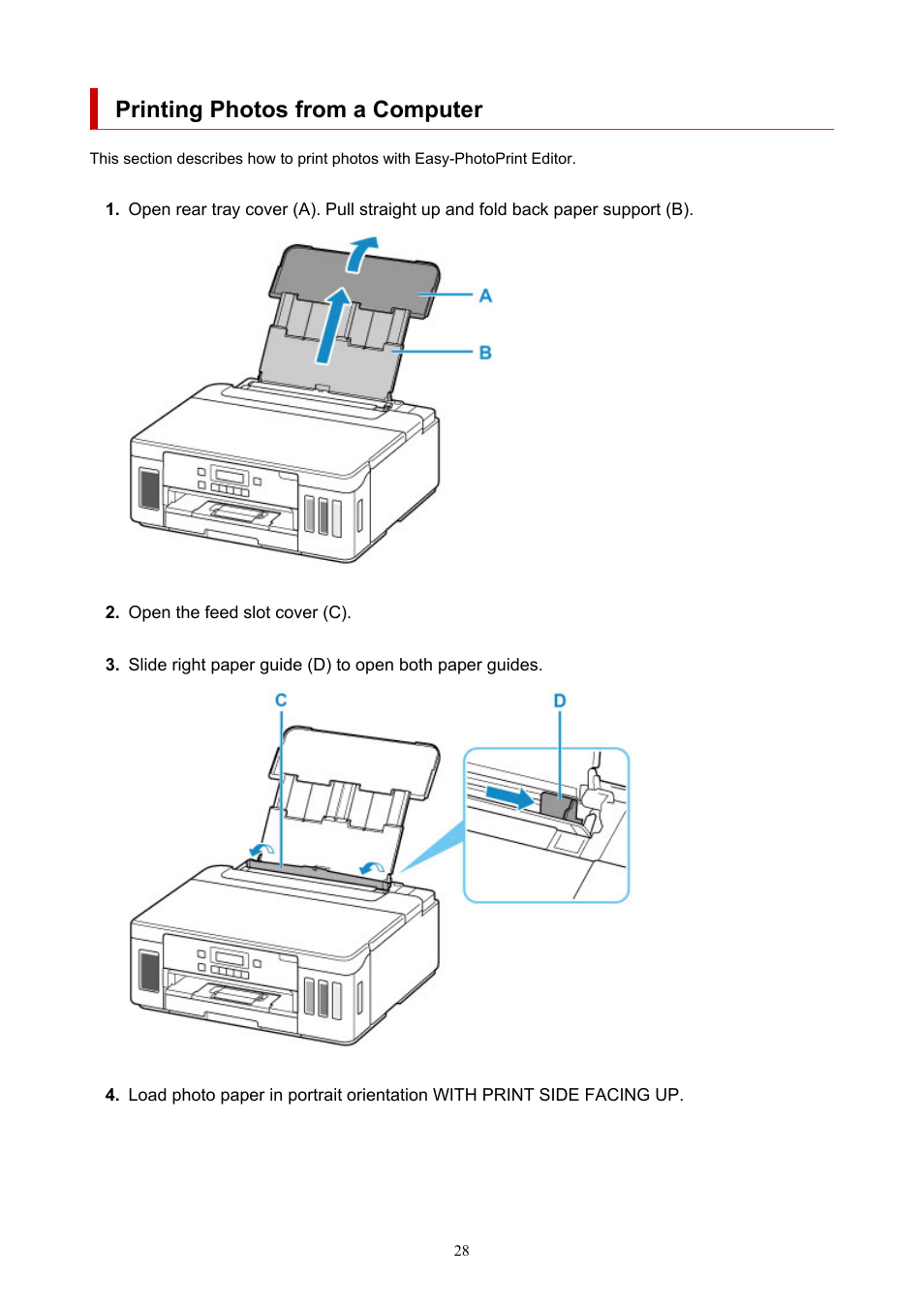 Printing photos from a computer | Canon PIXMA G5020 Wireless MegaTank Printer User Manual | Page 28 / 422