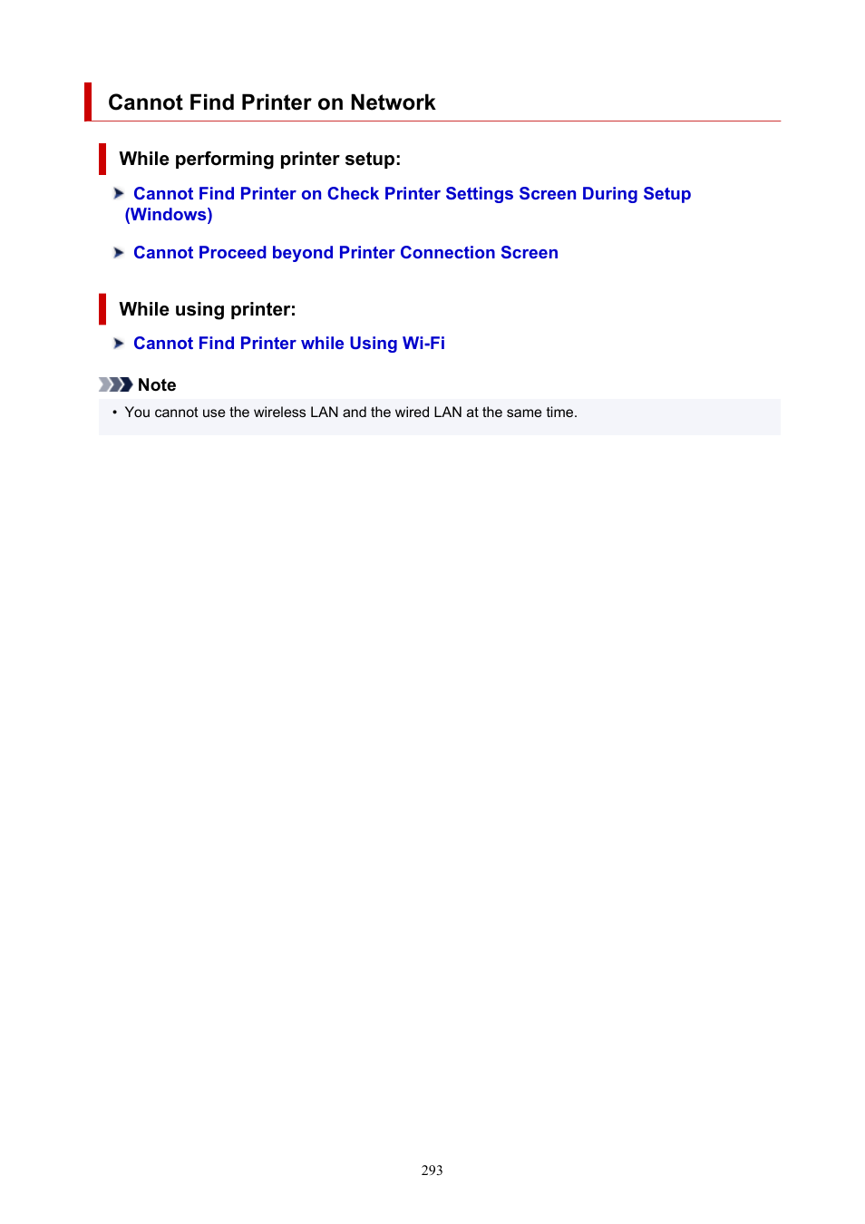 Cannot find printer on network | Canon PIXMA G5020 Wireless MegaTank Printer User Manual | Page 293 / 422