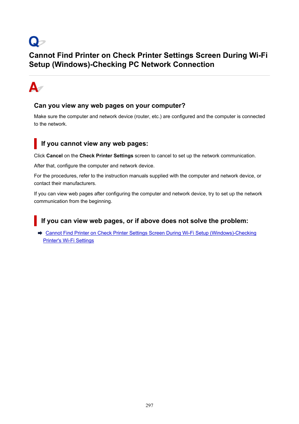 Network connection | Canon PIXMA G5020 Wireless MegaTank Printer User Manual | Page 297 / 422