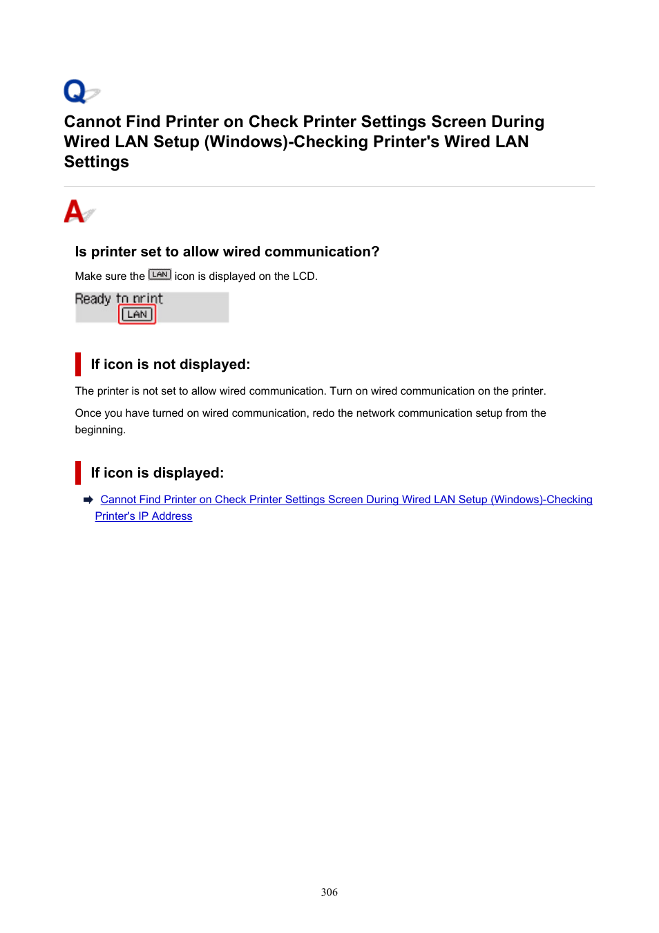 Checking printer's wired lan settings | Canon PIXMA G5020 Wireless MegaTank Printer User Manual | Page 306 / 422