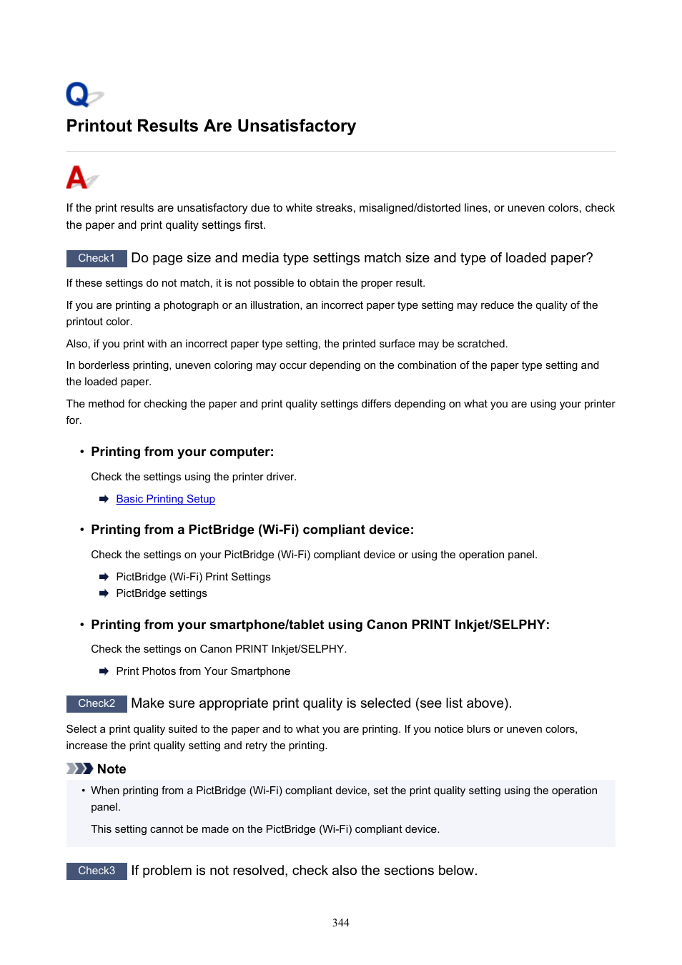 Printout results are unsatisfactory | Canon PIXMA G5020 Wireless MegaTank Printer User Manual | Page 344 / 422
