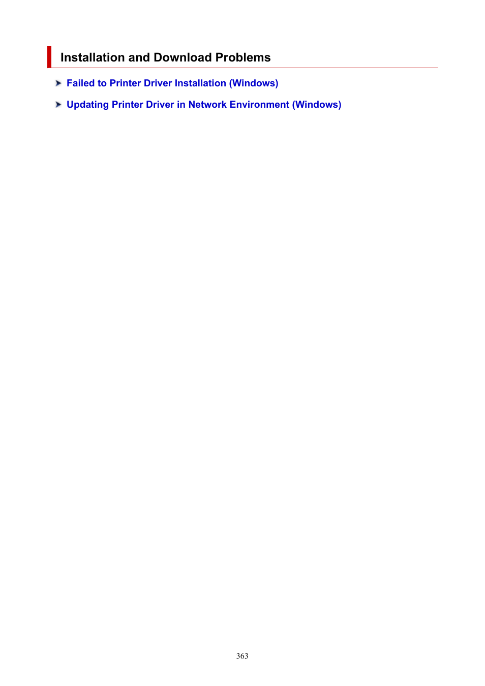 Installation and download problems | Canon PIXMA G5020 Wireless MegaTank Printer User Manual | Page 363 / 422