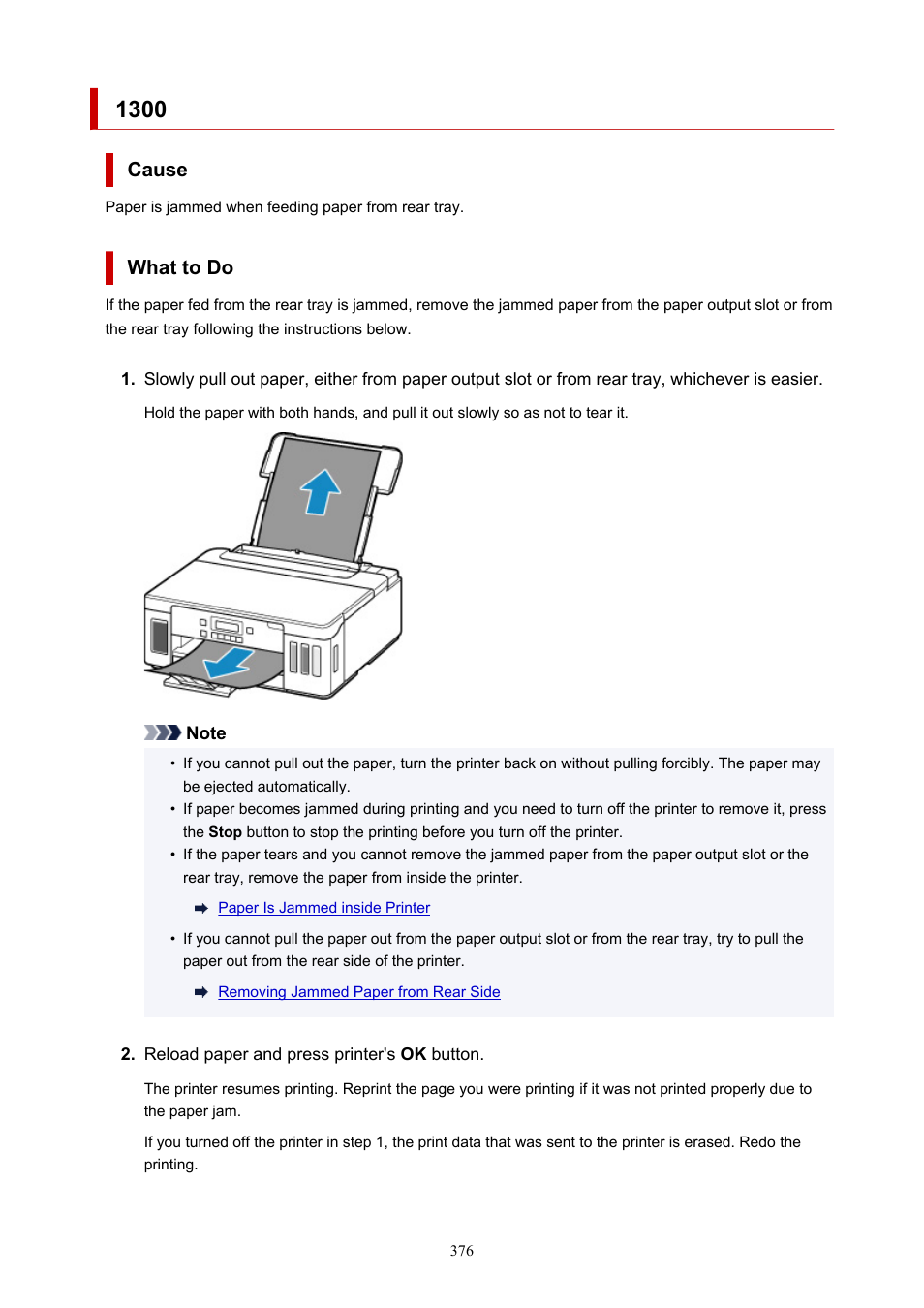 Cause, What to do | Canon PIXMA G5020 Wireless MegaTank Printer User Manual | Page 376 / 422