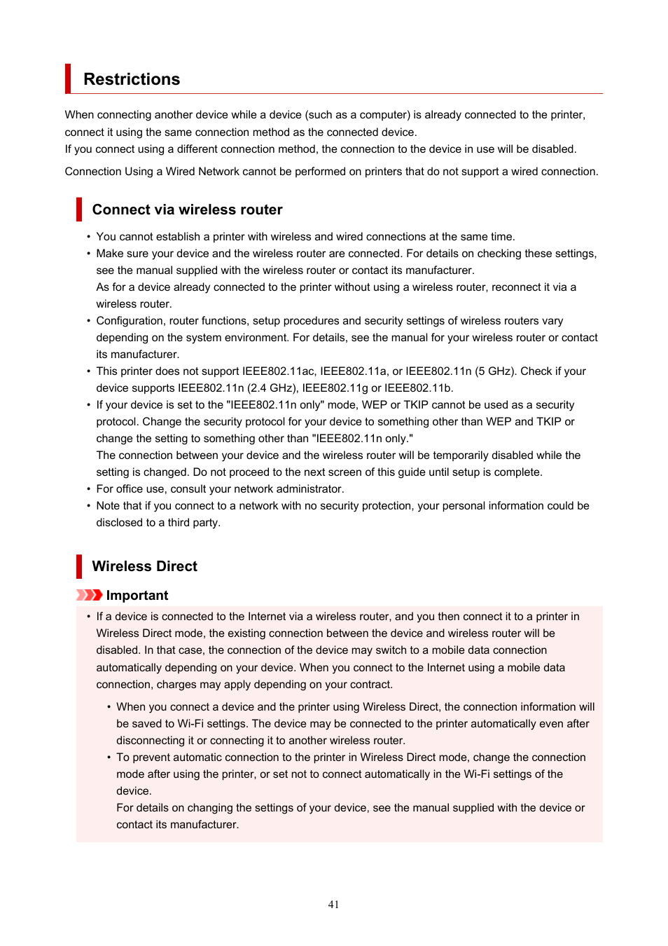 Restrictions | Canon PIXMA G5020 Wireless MegaTank Printer User Manual | Page 41 / 422