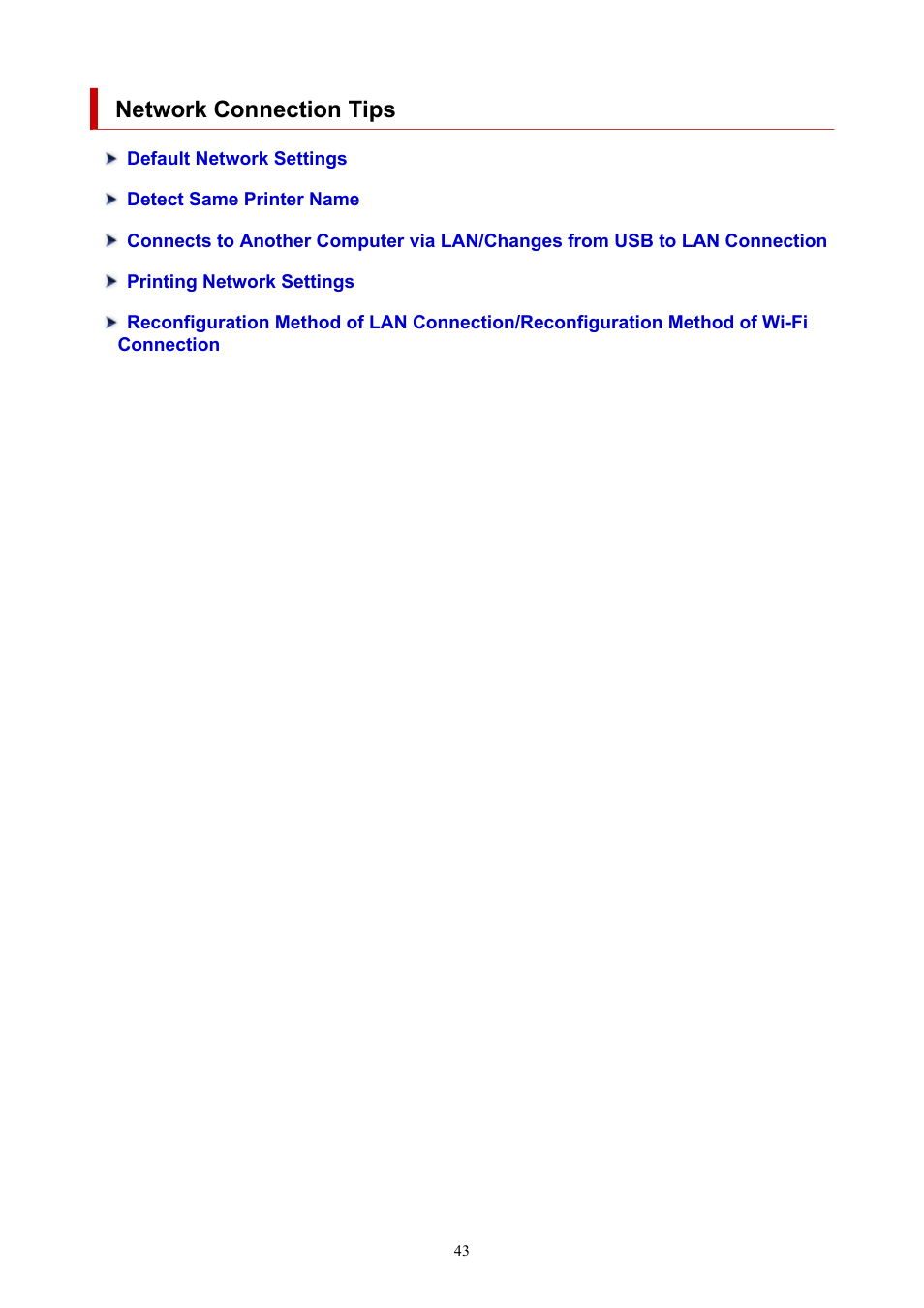 Network connection tips | Canon PIXMA G5020 Wireless MegaTank Printer User Manual | Page 43 / 422