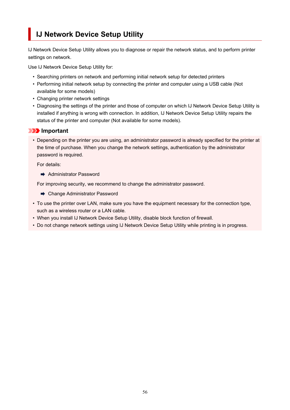 Ij network device setup utility | Canon PIXMA G5020 Wireless MegaTank Printer User Manual | Page 56 / 422