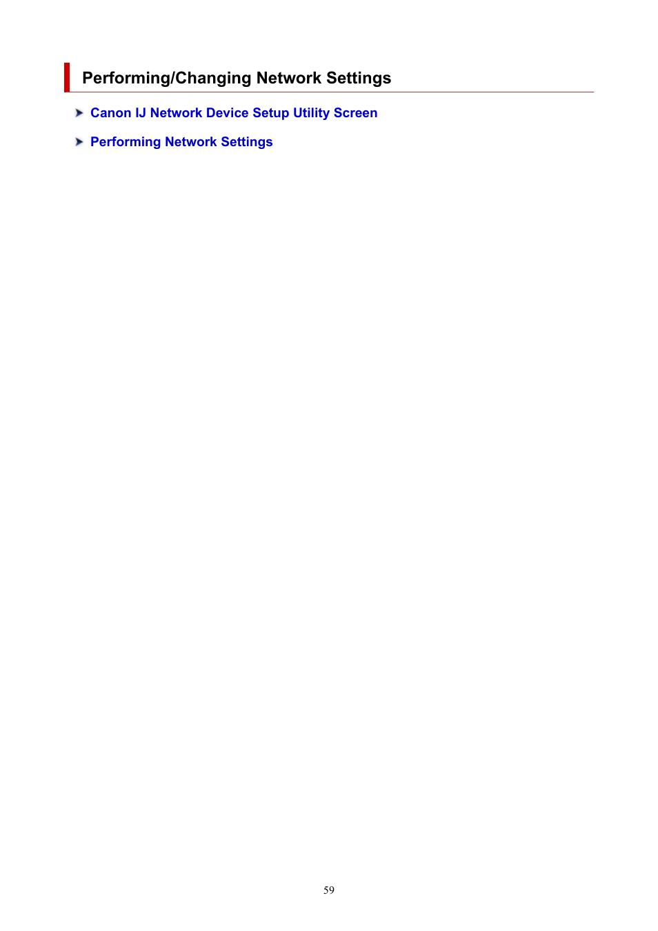 Performing/changing network settings | Canon PIXMA G5020 Wireless MegaTank Printer User Manual | Page 59 / 422