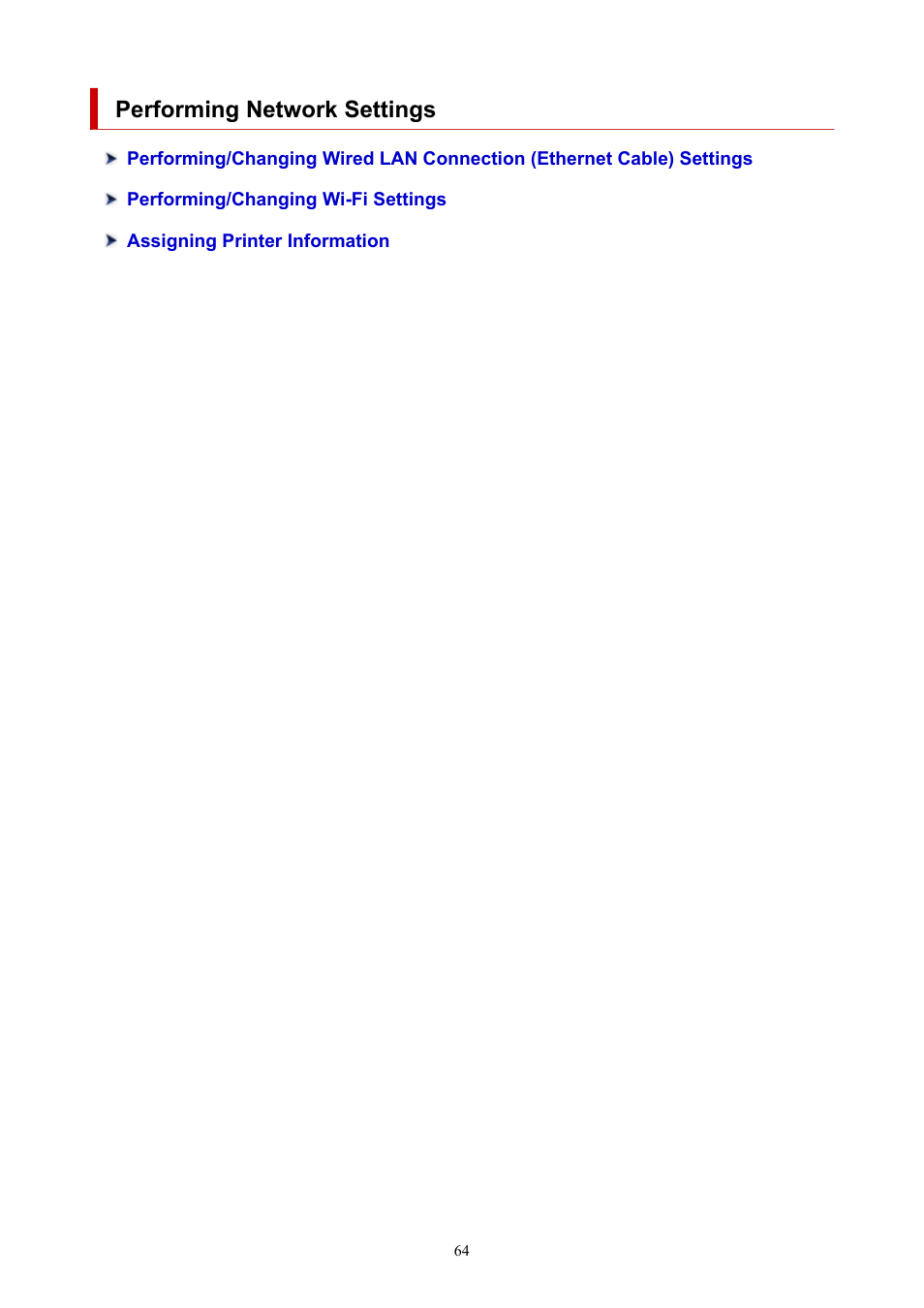 Performing network settings | Canon PIXMA G5020 Wireless MegaTank Printer User Manual | Page 64 / 422