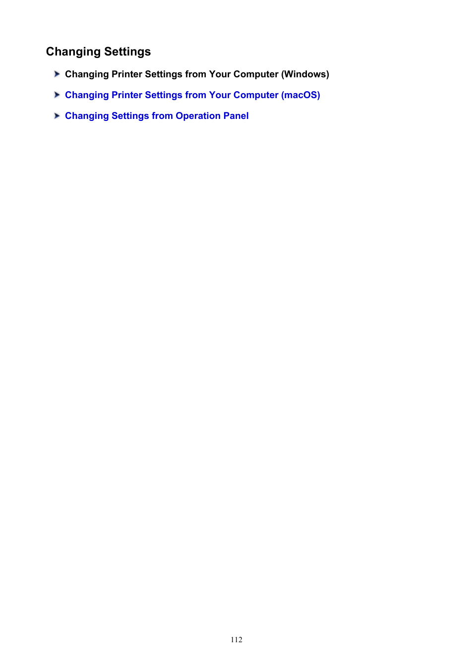 Changing settings | Canon PIXMA TS302 Wireless Inkjet Printer User Manual | Page 112 / 286
