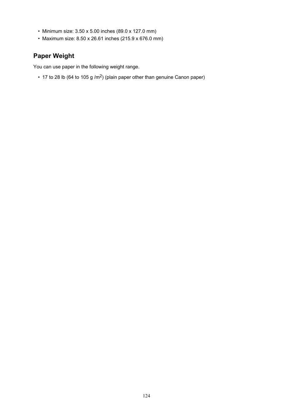 Paper weight | Canon PIXMA TS302 Wireless Inkjet Printer User Manual | Page 124 / 286