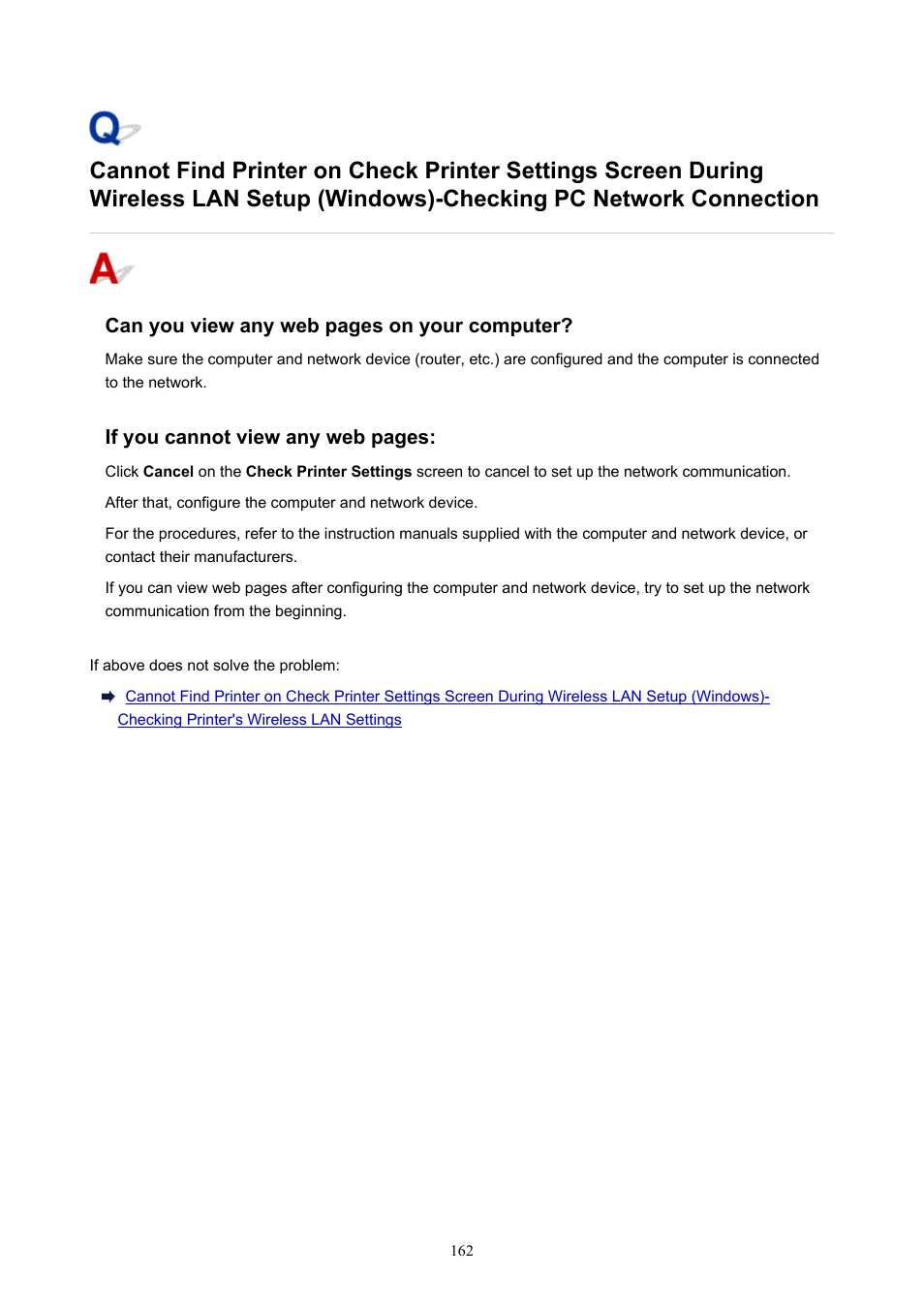 Checking pc network connection | Canon PIXMA TS302 Wireless Inkjet Printer User Manual | Page 162 / 286