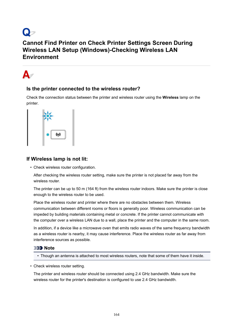 Checking wireless lan environment | Canon PIXMA TS302 Wireless Inkjet Printer User Manual | Page 164 / 286