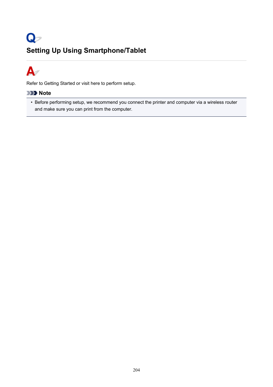 Setting up using smartphone/tablet | Canon PIXMA TS302 Wireless Inkjet Printer User Manual | Page 204 / 286