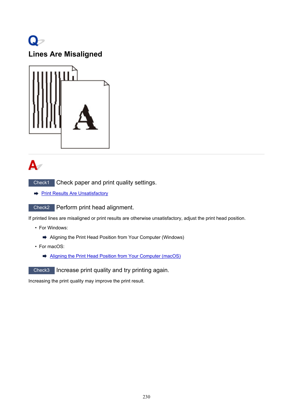 Lines are misaligned | Canon PIXMA TS302 Wireless Inkjet Printer User Manual | Page 230 / 286