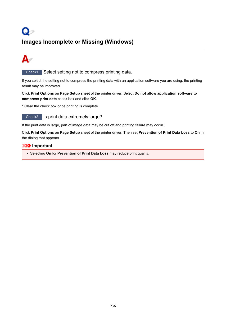 Images incomplete or missing (windows) | Canon PIXMA TS302 Wireless Inkjet Printer User Manual | Page 236 / 286