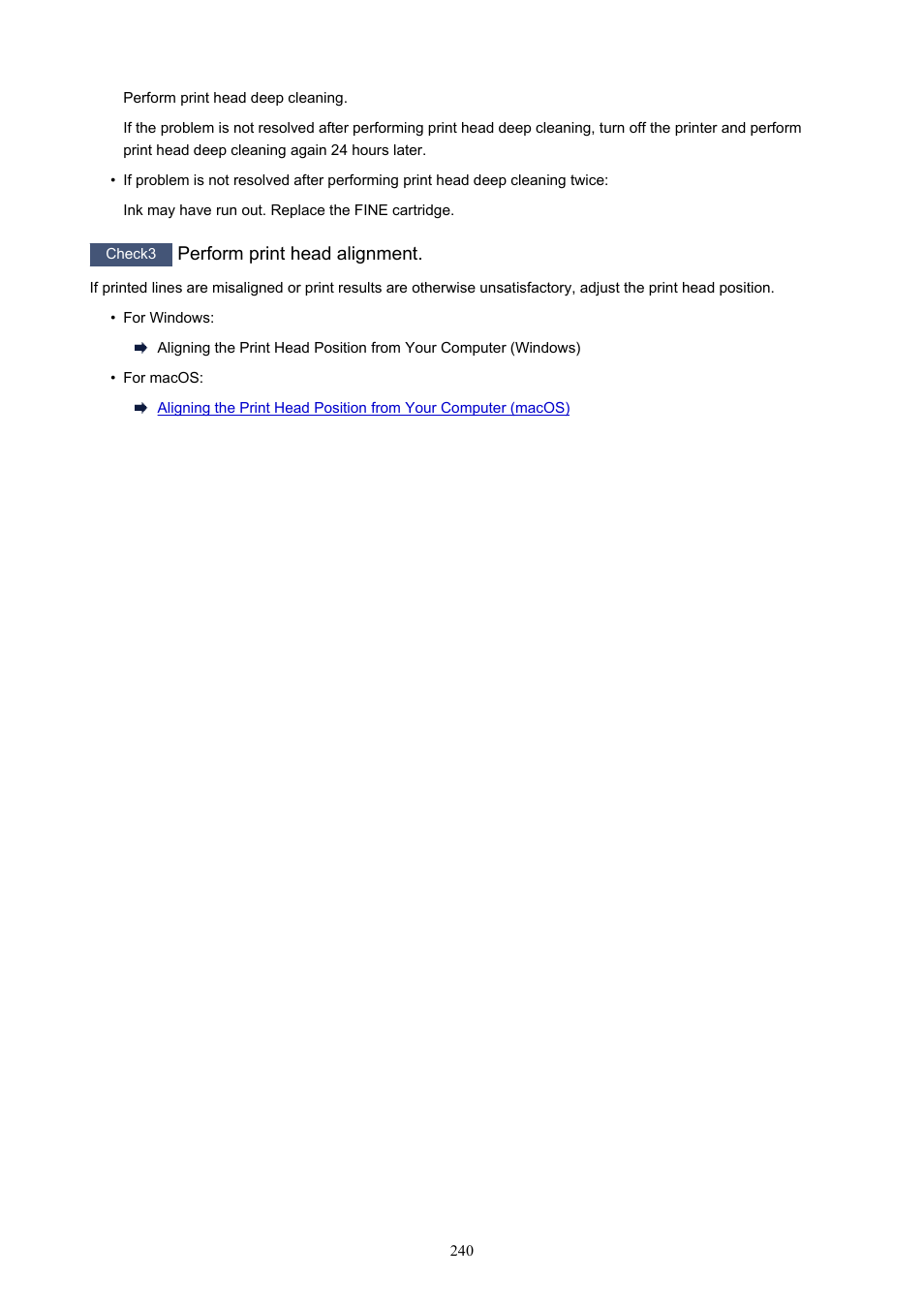 Perform print head alignment | Canon PIXMA TS302 Wireless Inkjet Printer User Manual | Page 240 / 286
