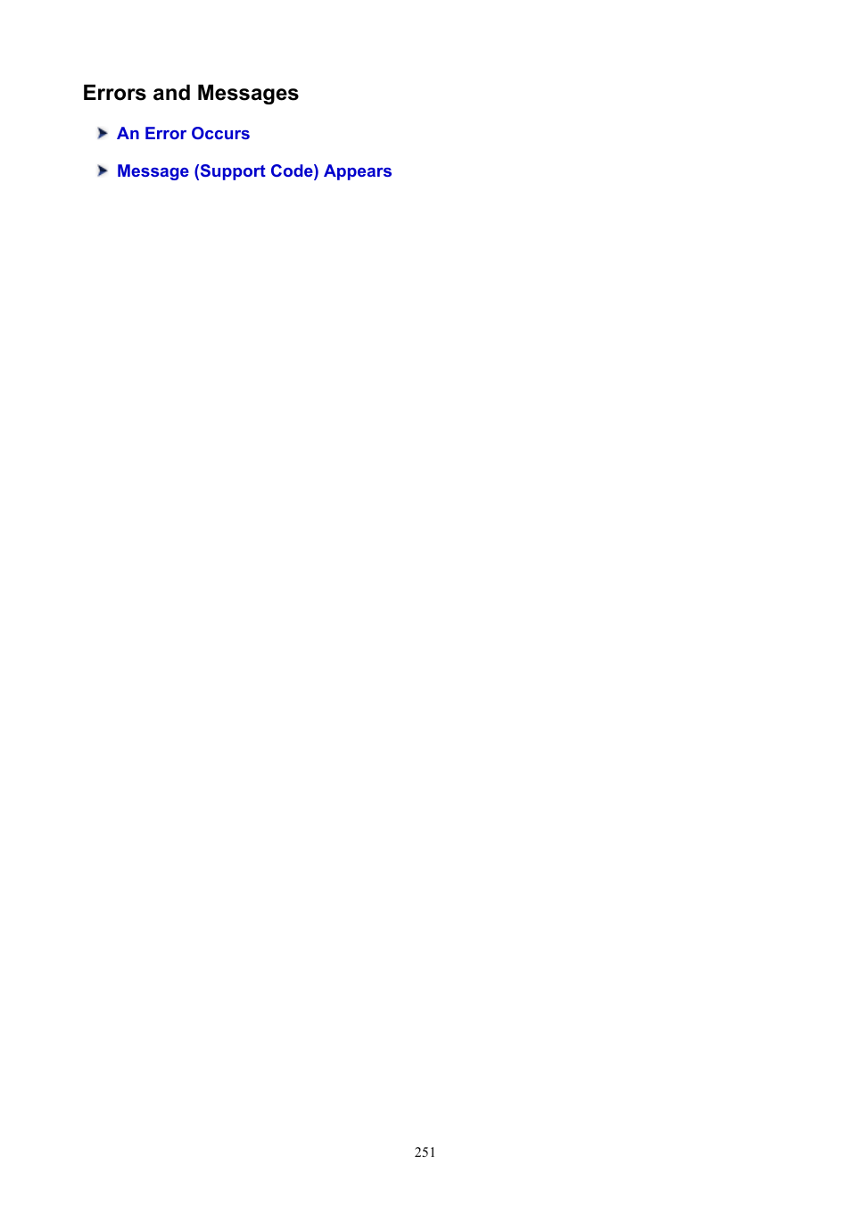Errors and messages | Canon PIXMA TS302 Wireless Inkjet Printer User Manual | Page 251 / 286