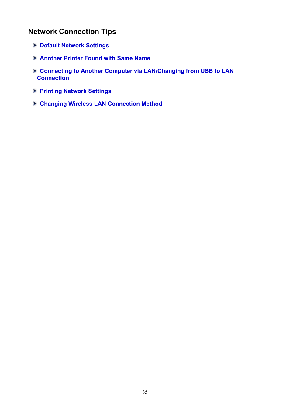 Network connection tips | Canon PIXMA TS302 Wireless Inkjet Printer User Manual | Page 35 / 286