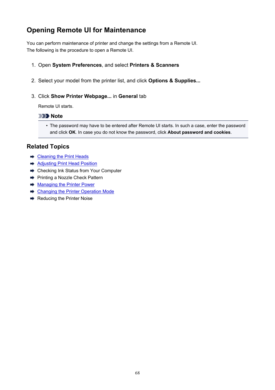 Opening remote ui for maintenance | Canon PIXMA TS302 Wireless Inkjet Printer User Manual | Page 68 / 286