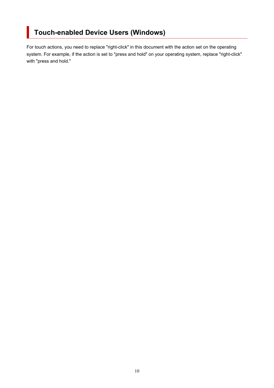 Touch-enabled device users (windows) | Canon PIXMA G620 Printer User Manual | Page 10 / 337