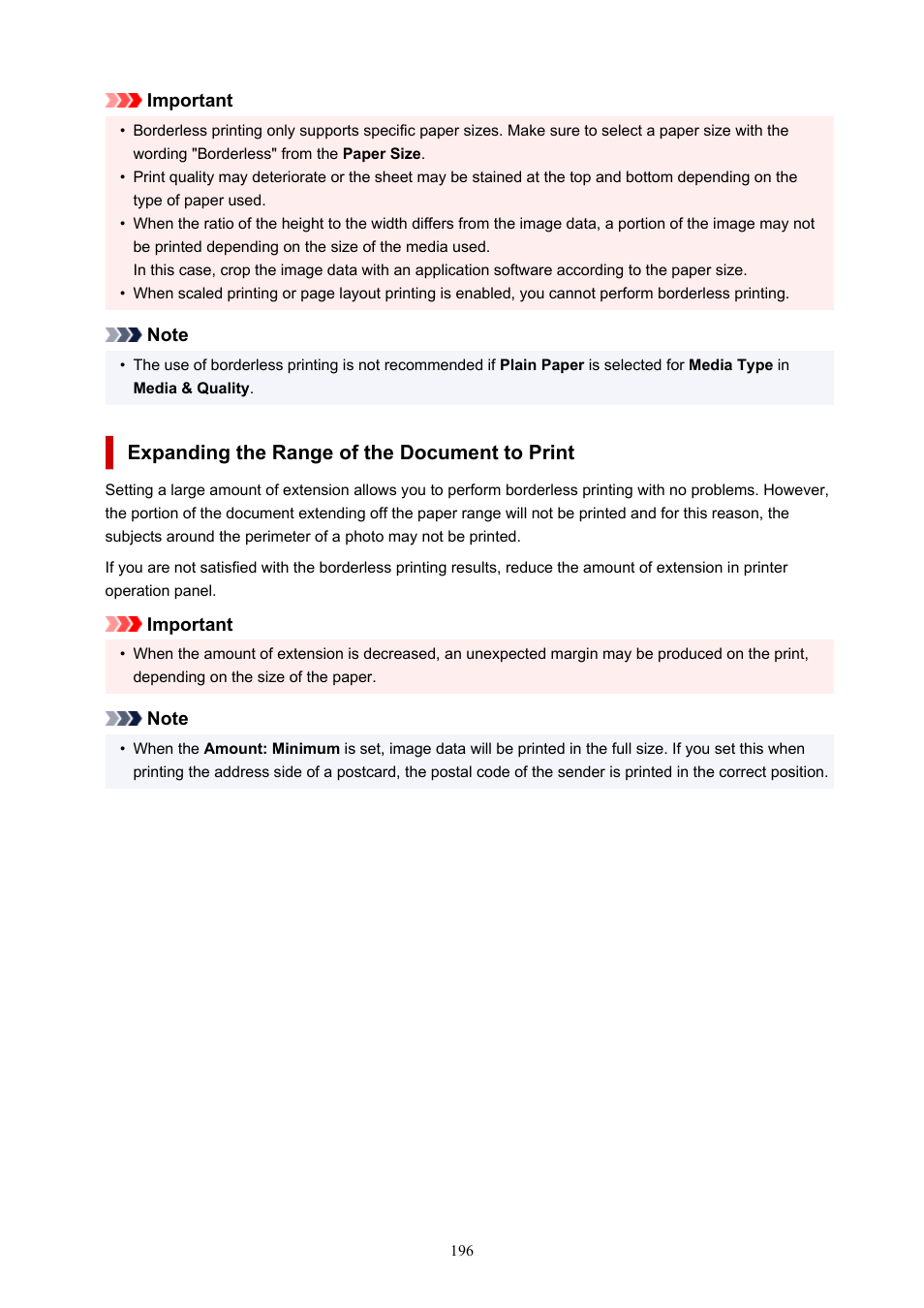 Expanding the range of the document to print | Canon PIXMA G620 Printer User Manual | Page 196 / 337