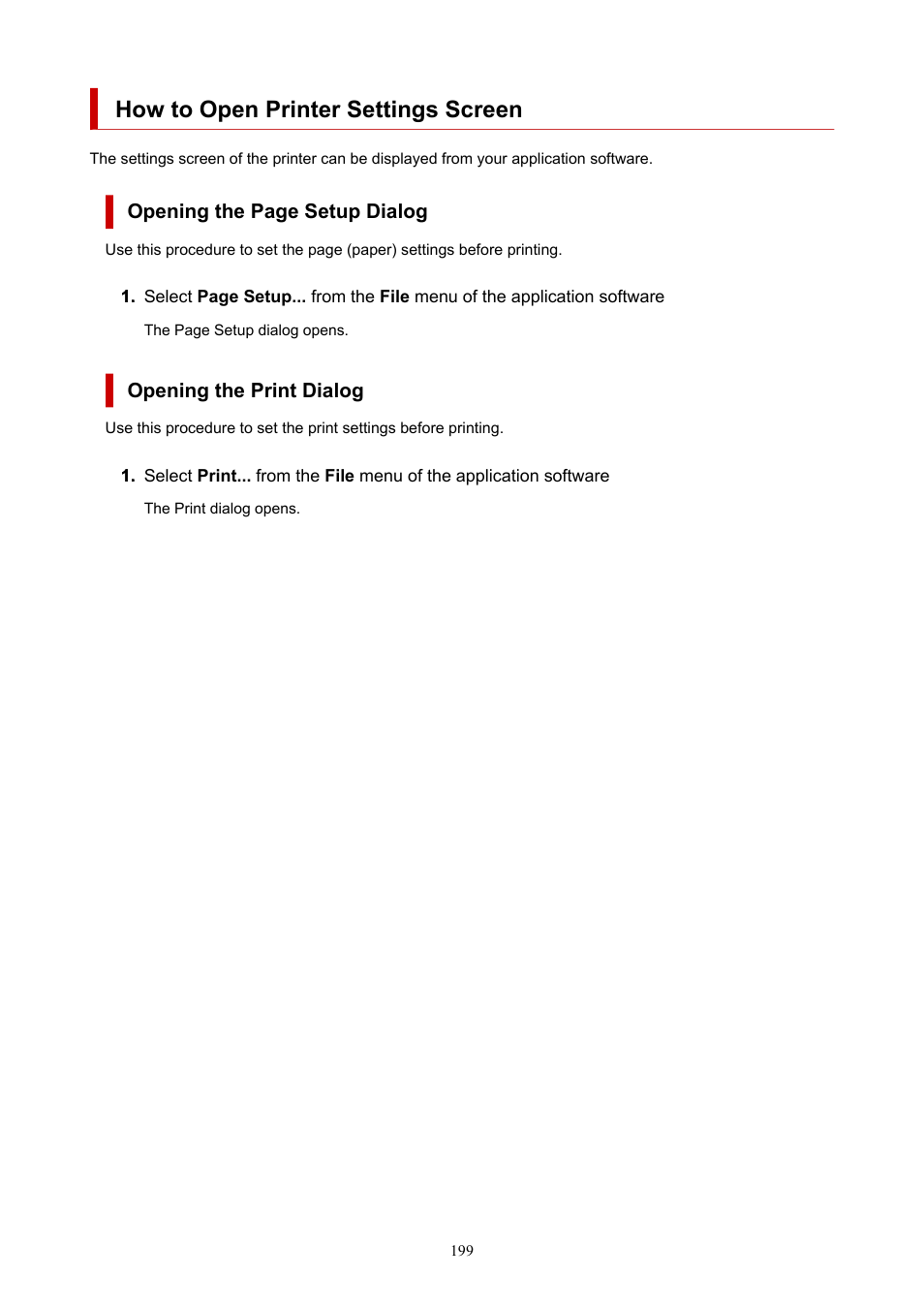How to open printer settings screen | Canon PIXMA G620 Printer User Manual | Page 199 / 337