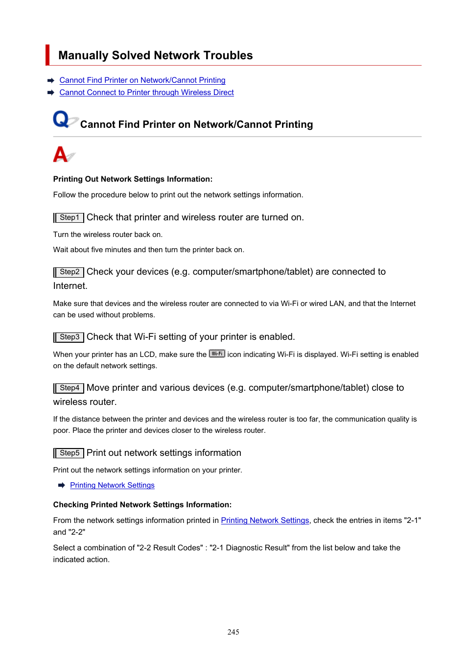 Manually solved network troubles | Canon PIXMA G620 Printer User Manual | Page 245 / 337