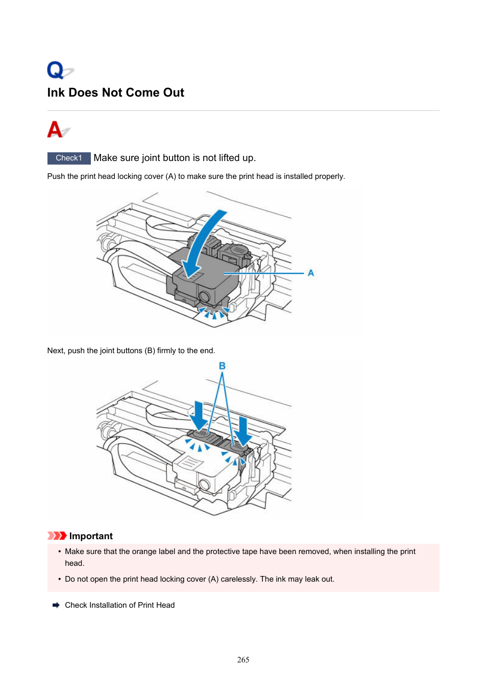 Ink does not come out | Canon PIXMA G620 Printer User Manual | Page 265 / 337