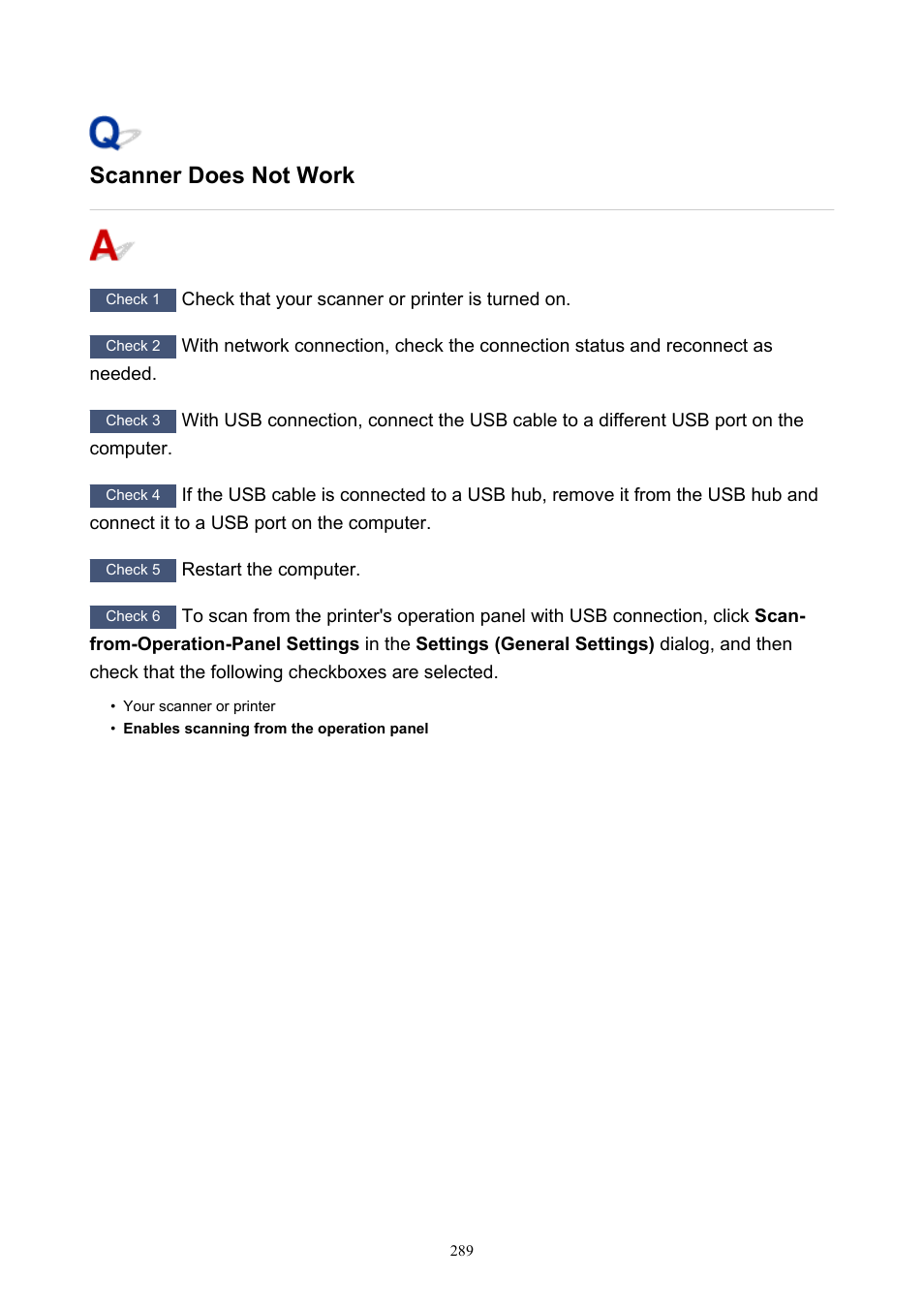 Scanner does not work | Canon PIXMA G620 Printer User Manual | Page 289 / 337