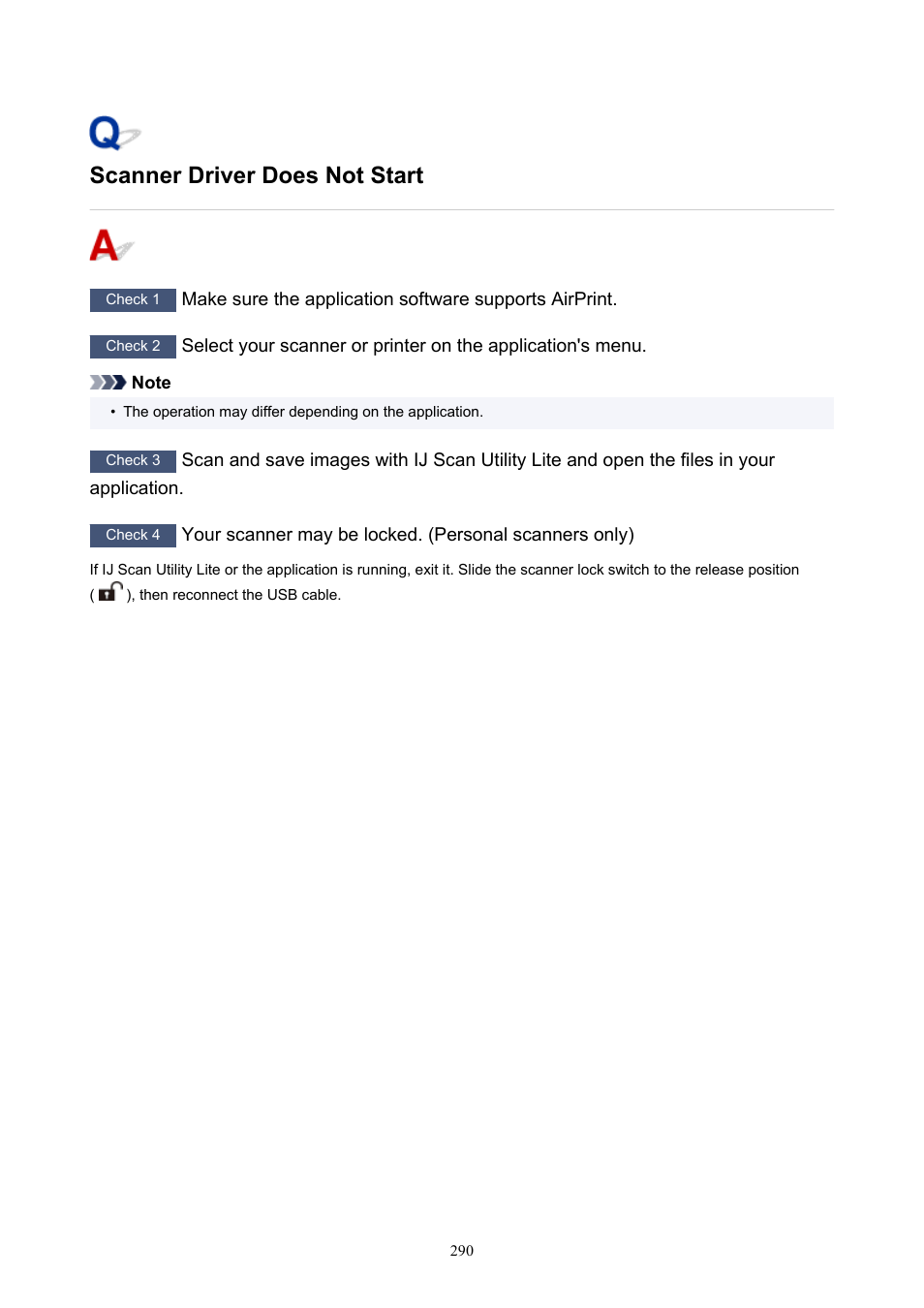 Scanner driver does not start | Canon PIXMA G620 Printer User Manual | Page 290 / 337
