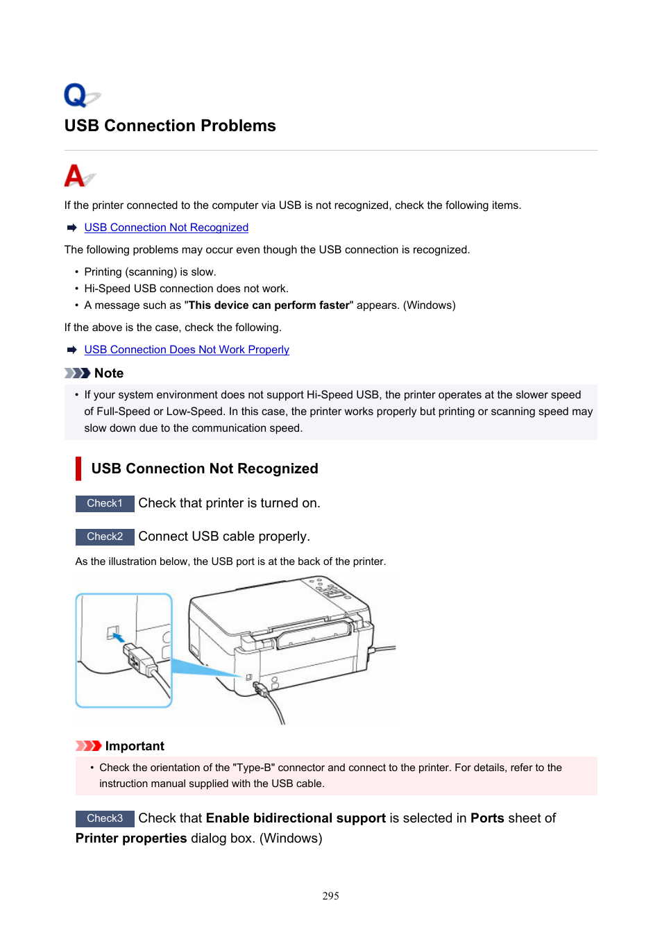 Usb connection problems | Canon PIXMA G620 Printer User Manual | Page 295 / 337