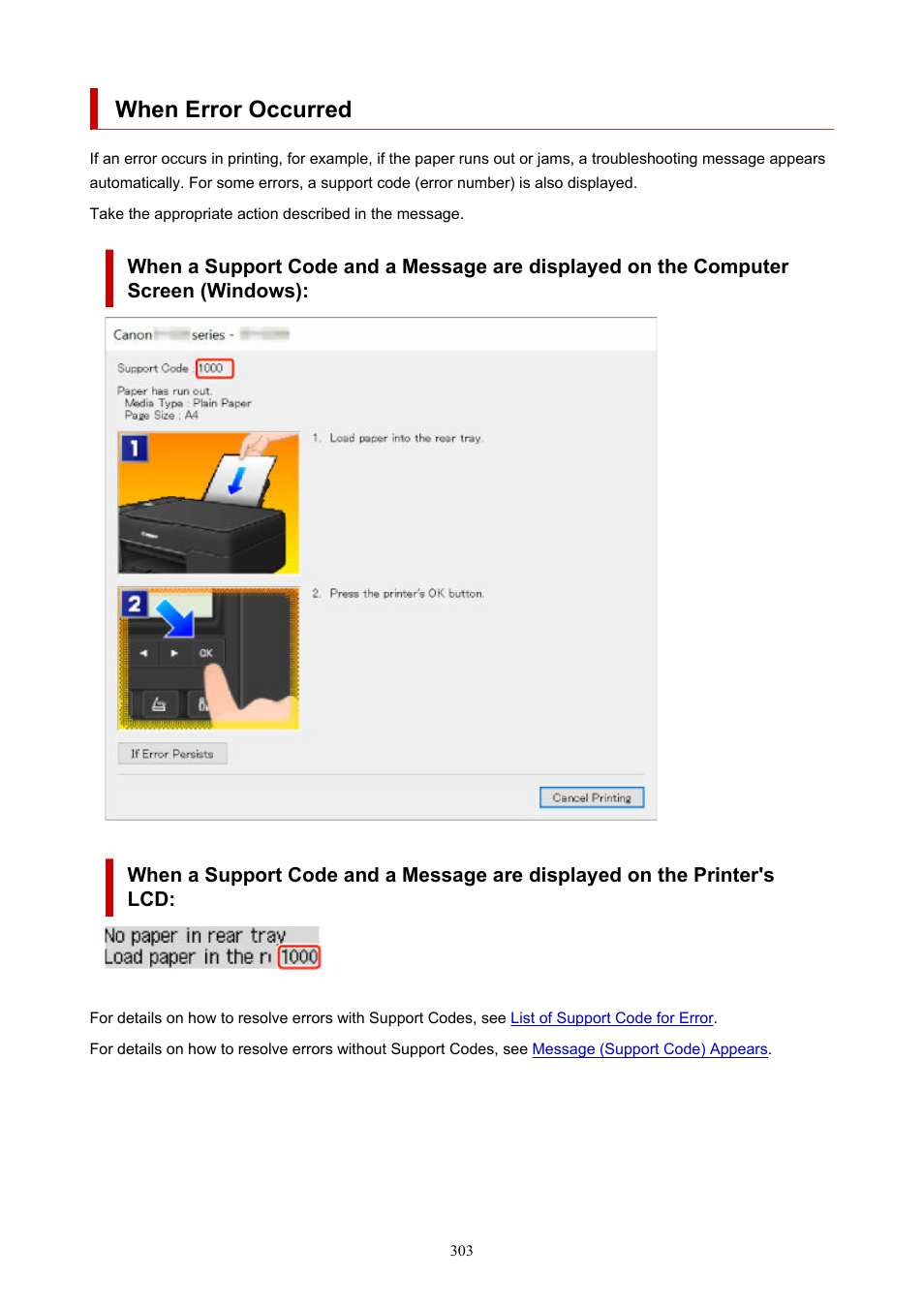 When error occurred | Canon PIXMA G620 Printer User Manual | Page 303 / 337