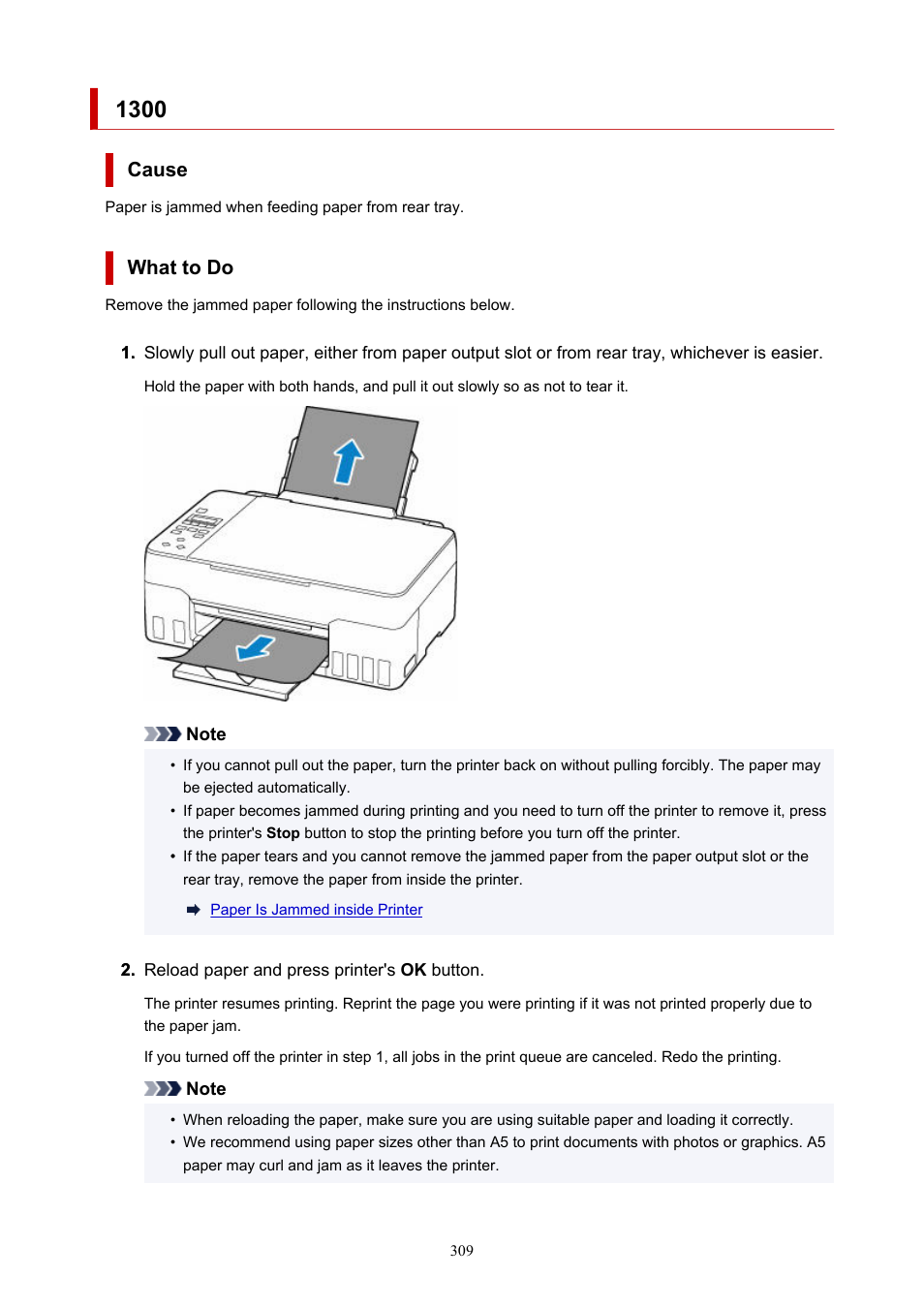 Cause, What to do | Canon PIXMA G620 Printer User Manual | Page 309 / 337