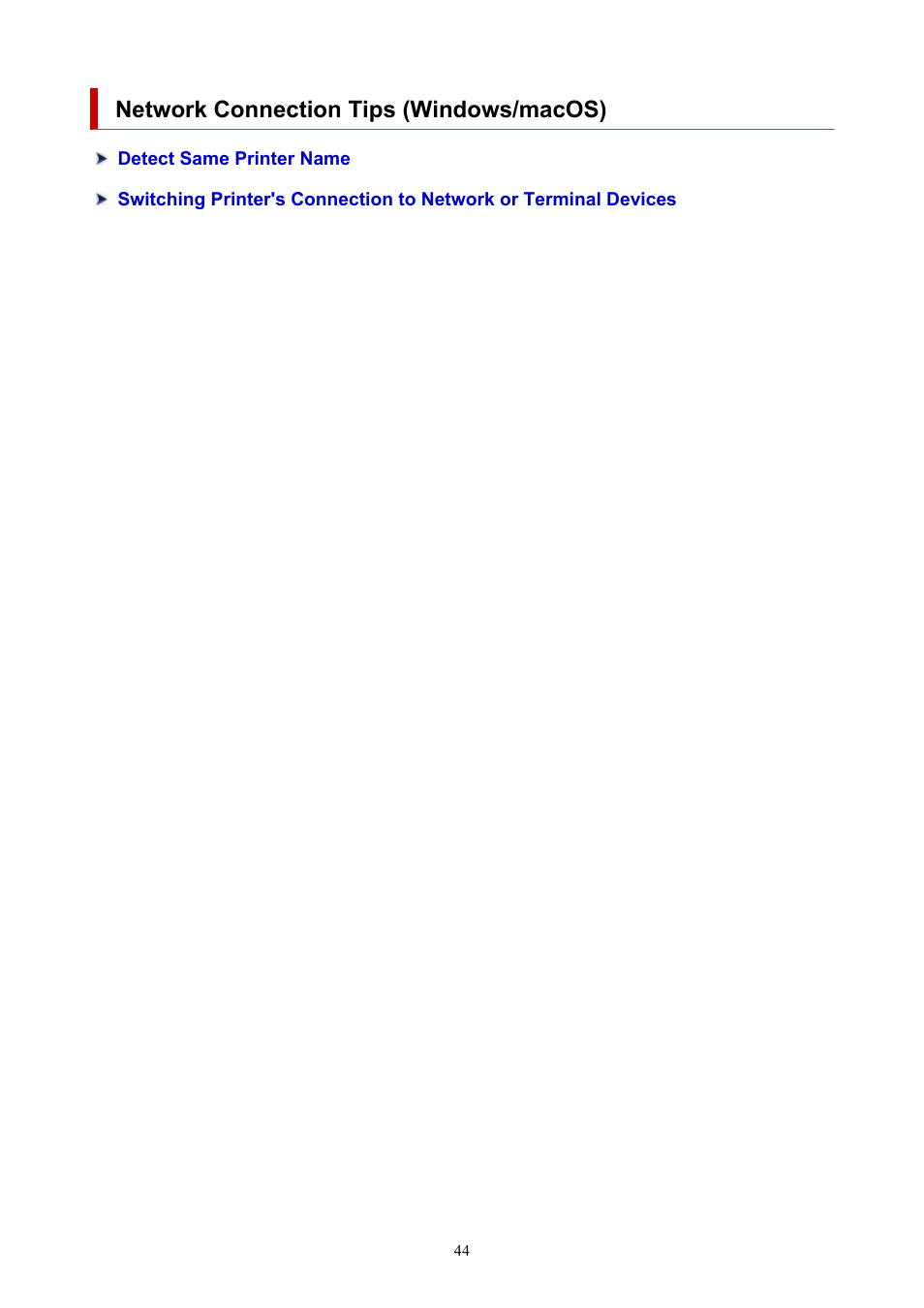 Network connection tips (windows/macos) | Canon PIXMA G620 Printer User Manual | Page 44 / 337