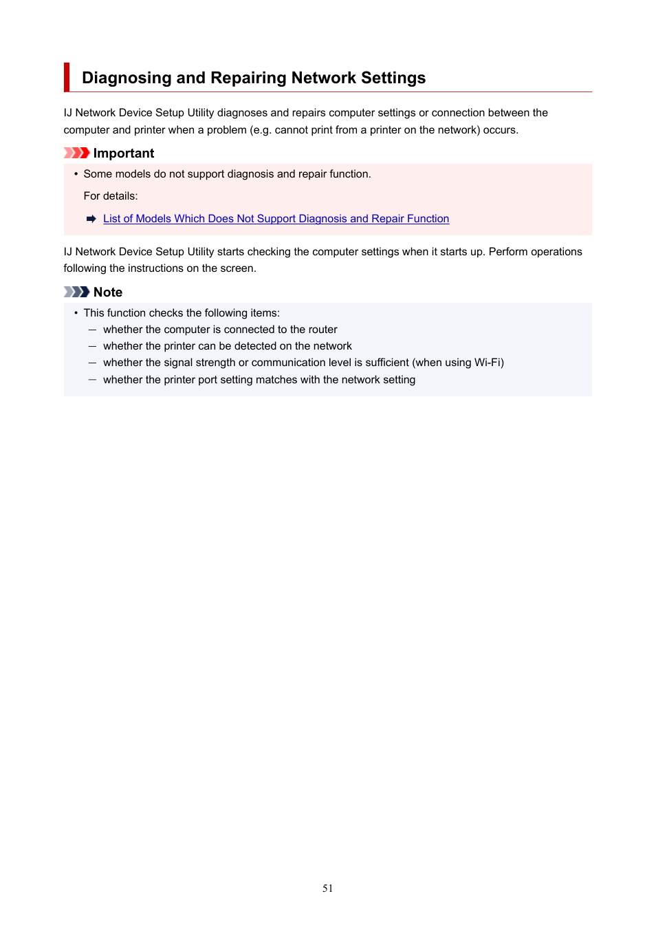 Diagnosing and repairing network settings | Canon PIXMA G620 Printer User Manual | Page 51 / 337