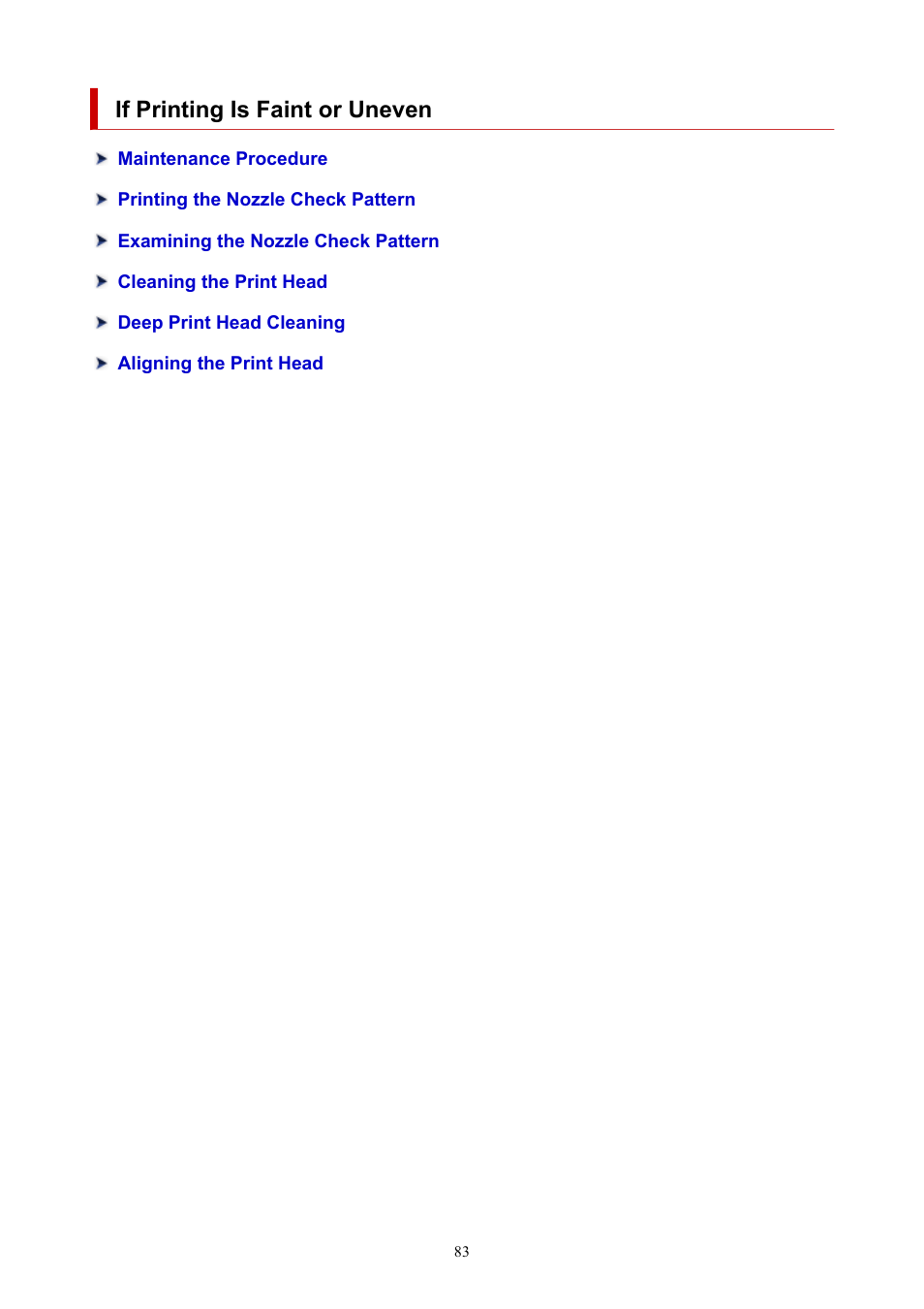 If printing is faint or uneven | Canon PIXMA G620 Printer User Manual | Page 83 / 337