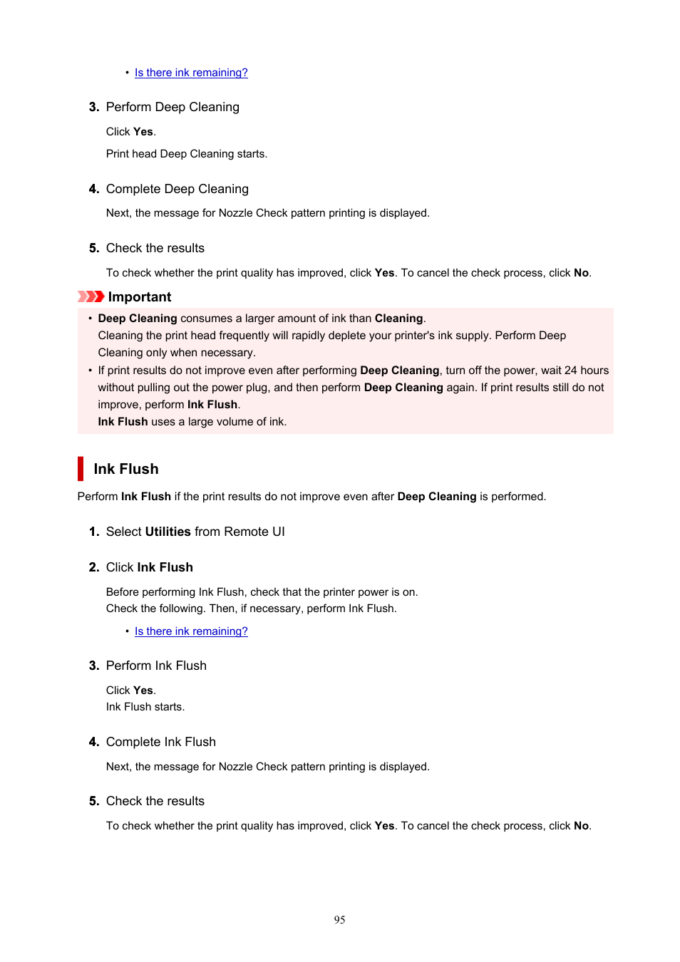 Ink flush | Canon PIXMA G620 Printer User Manual | Page 95 / 337