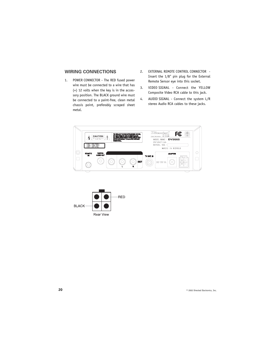 Directed Electronics DV2005 User Manual | Page 20 / 24