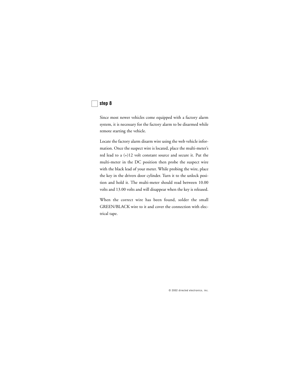 Directed Electronics 259D User Manual | Page 27 / 49