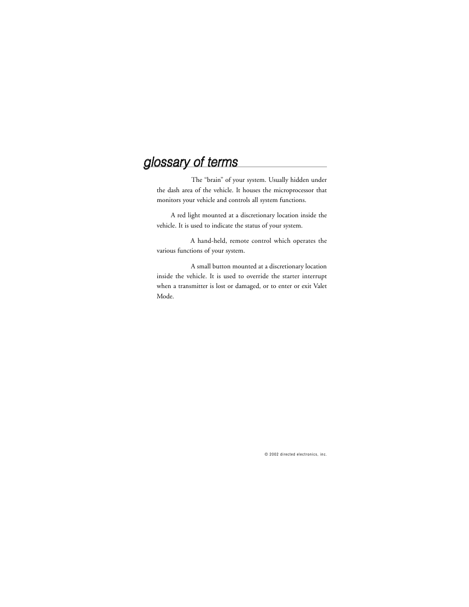 Directed Electronics 259D User Manual | Page 43 / 49