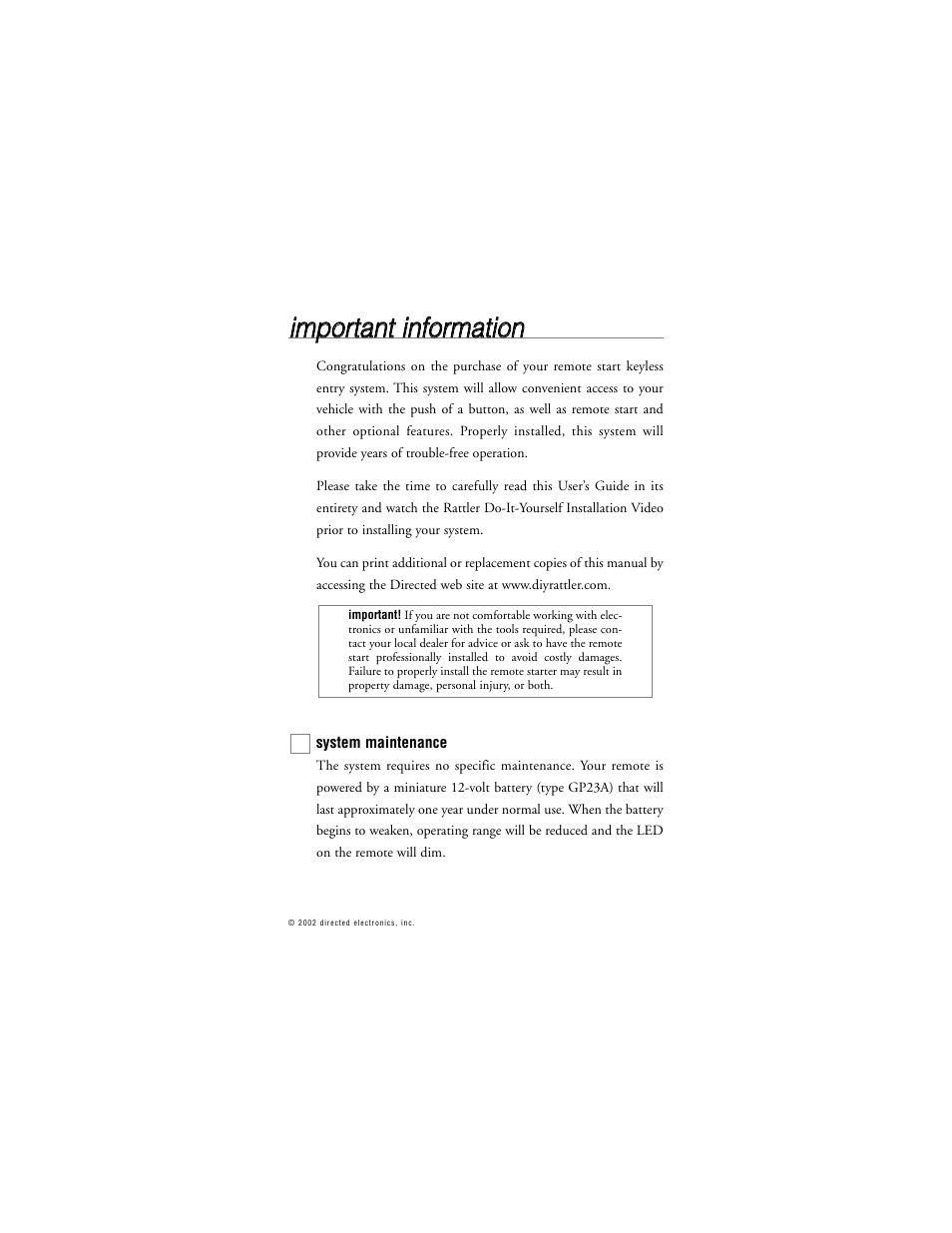 Directed Electronics 259D User Manual | Page 6 / 49