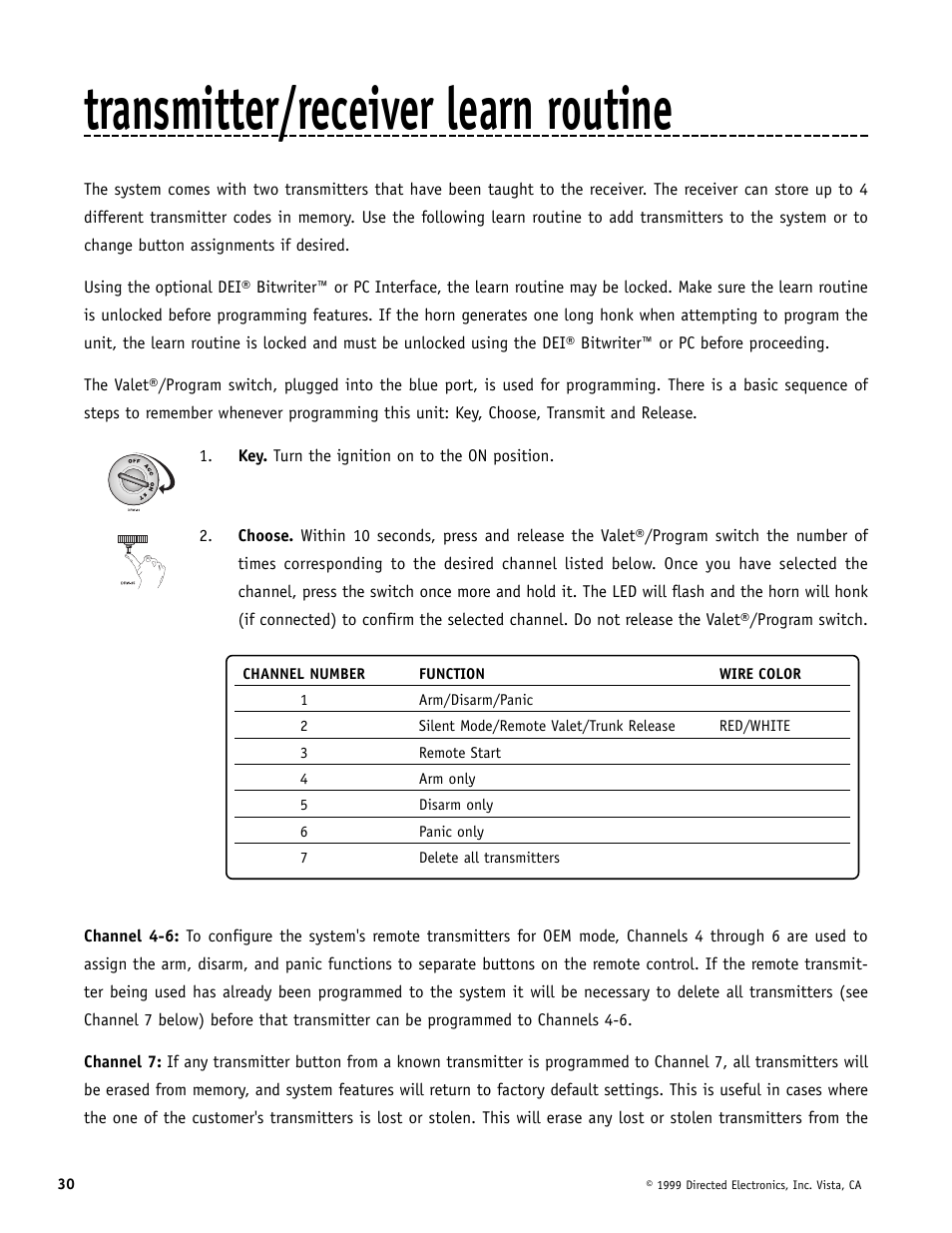 Transmitter/receiver learn routine | Directed Electronics Automate 552 User Manual | Page 30 / 42