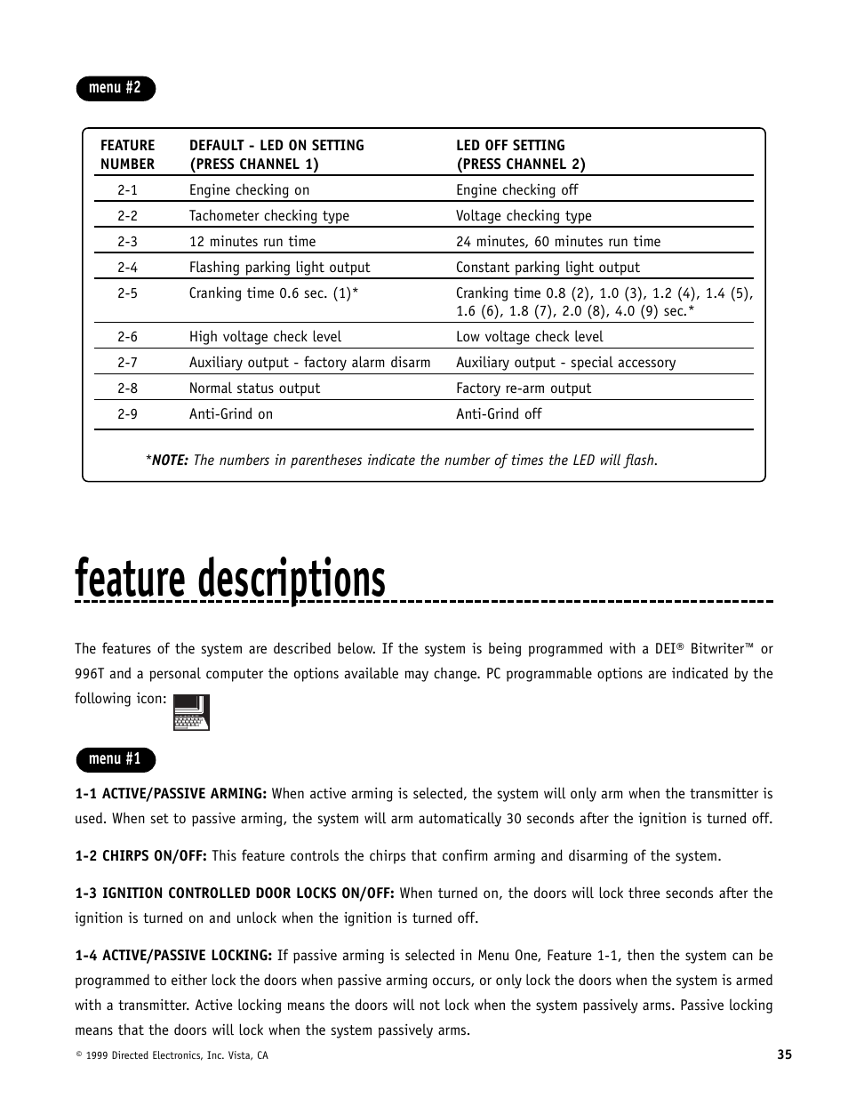 Feature descriptions | Directed Electronics Automate 552 User Manual | Page 35 / 42